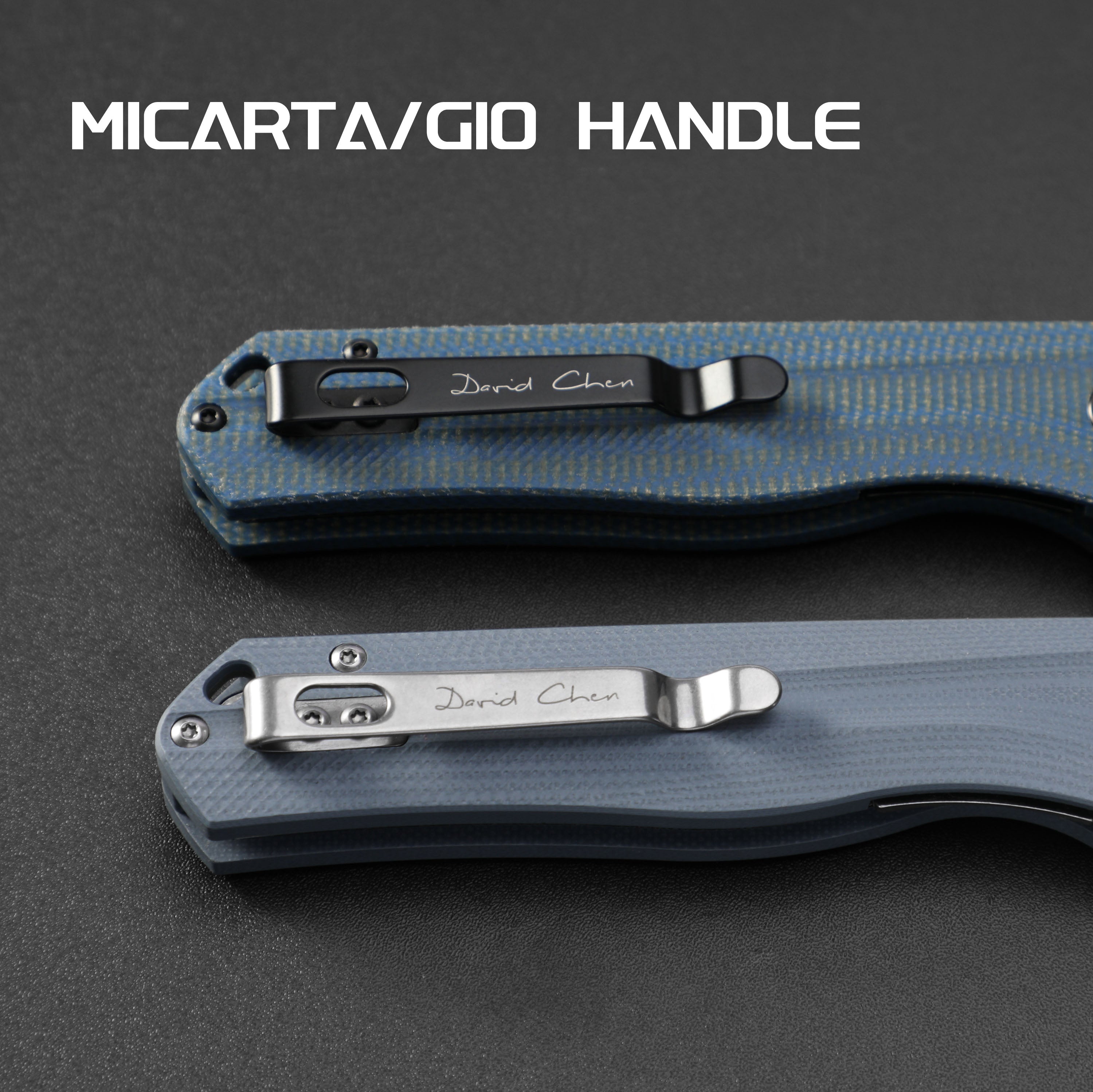 Petrified Fish PF818-Forward,3.54"D2 Steel Blade,G10/Micarta/G10+Carbon Fiber Handle, Flipper Liner lock Folding knife