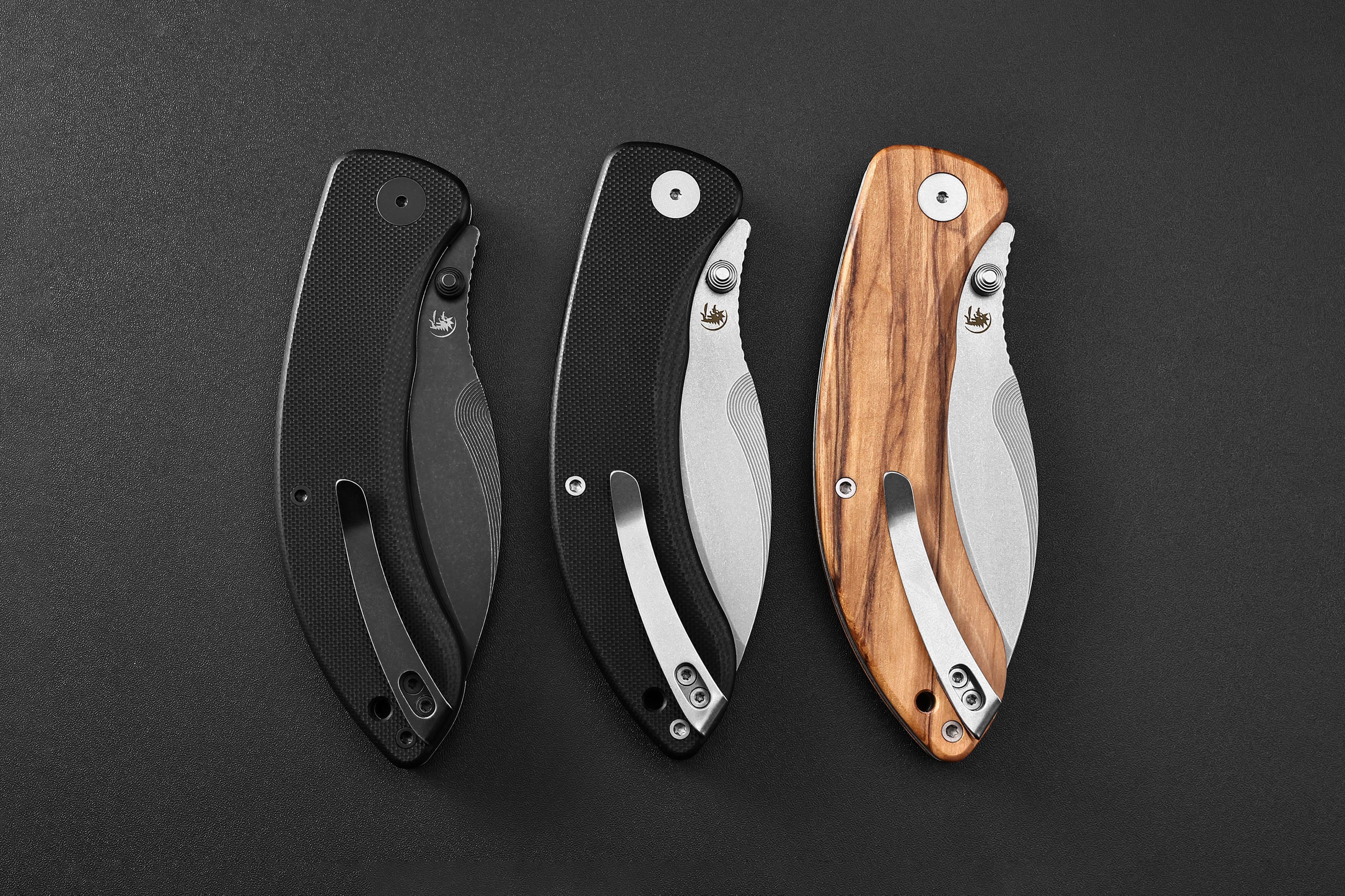 Petrified Fish PFB06 - Zonda, 3.74" 14C28N Steel Blade, G10/Wood Handle, Liner Lock Folding knife