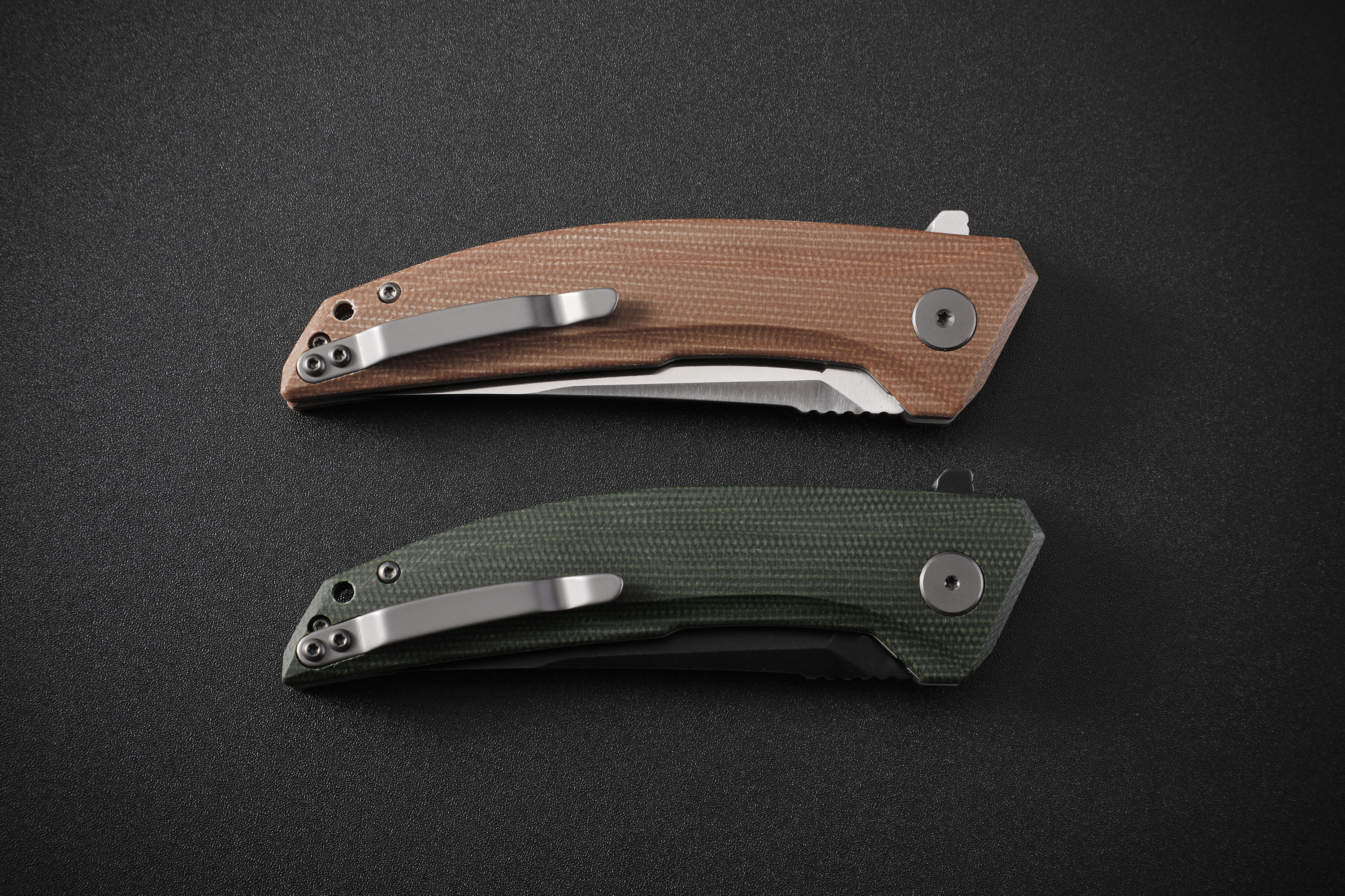 Petrified Fish PFP05 Deepsea ,3.66” K110 Blade,Carbon fiber/Micarta/Carbon fiber&G10 Handle Flipper Liner lock Folding knife