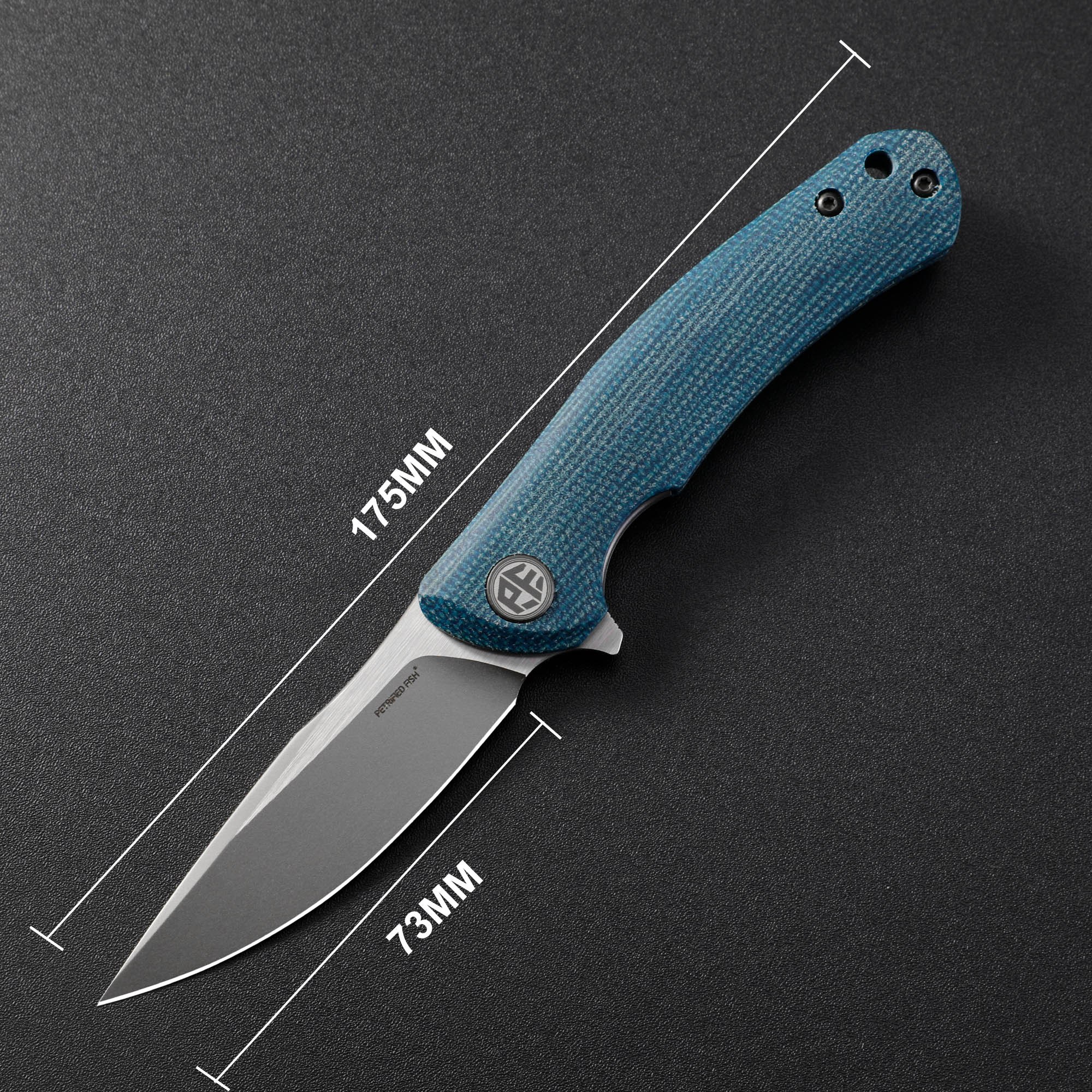 Petrified Fish PF949X Warrior,2.87" K110 Blade,Micarta/Carbon fiber Handle,Flipper Liner Lock Folding Knife