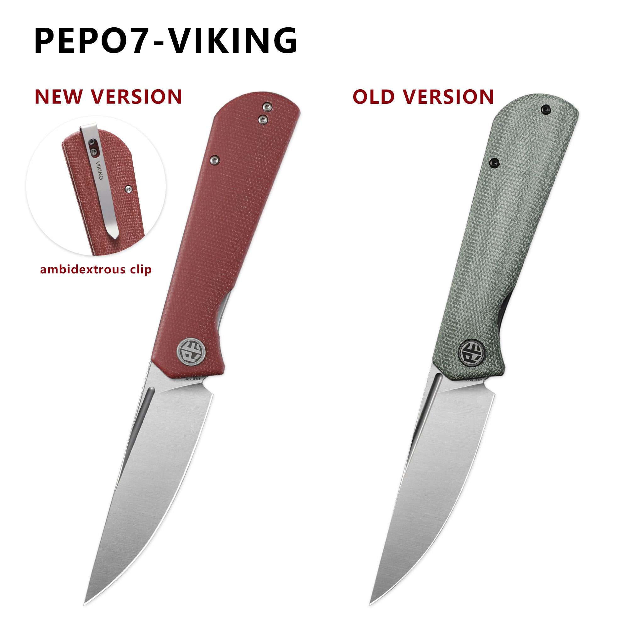 Petrified Fish PFP07 Viking,3.62" K110/Damascus Blade,G10/Micarta/Wood Handle Front Flipper Liner Lock Folding Knife