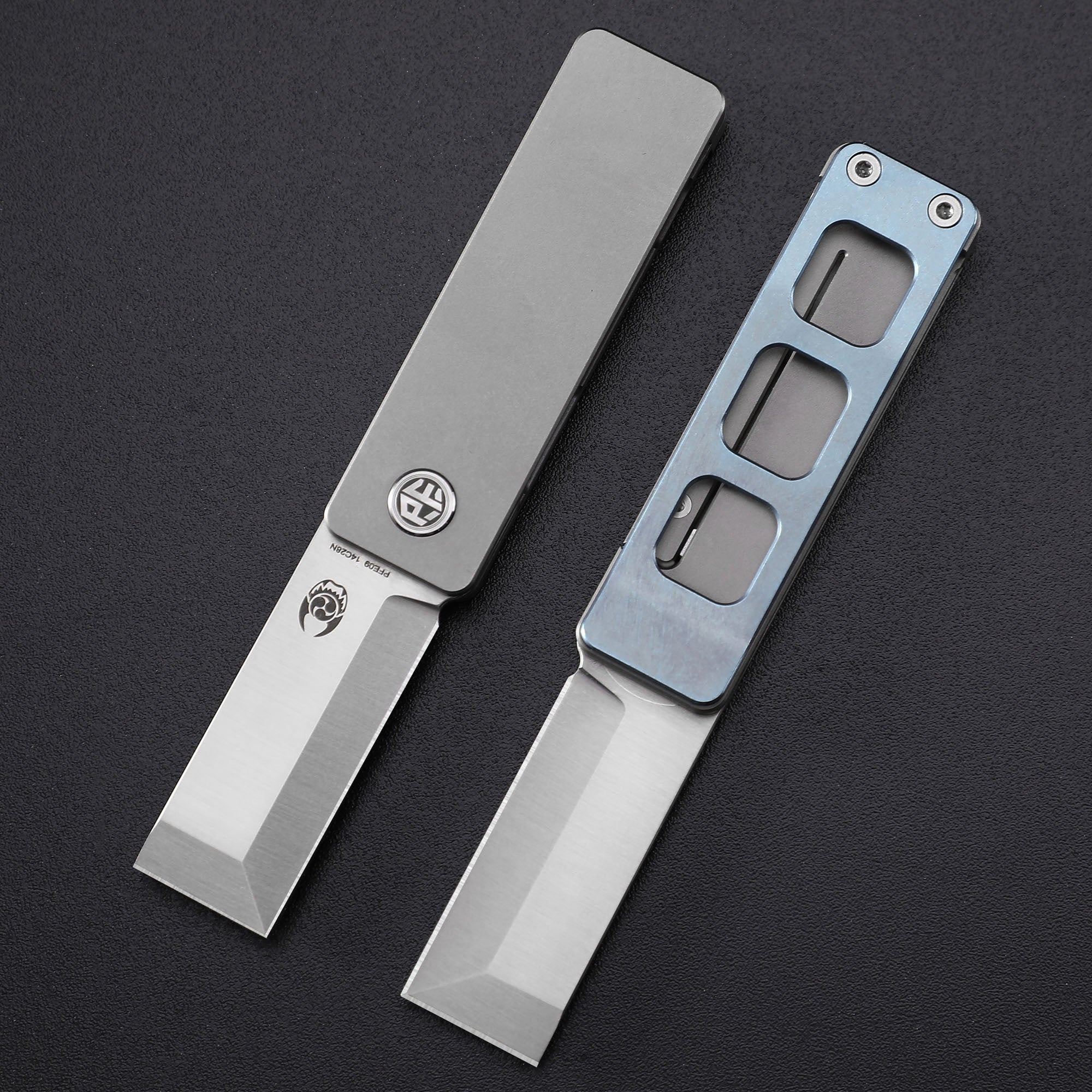 Petrified Fish PFE09 Cash,1.81" 14C28N Blade,48g Titanium Handle Front Flipper Frame Lock Folding Knife