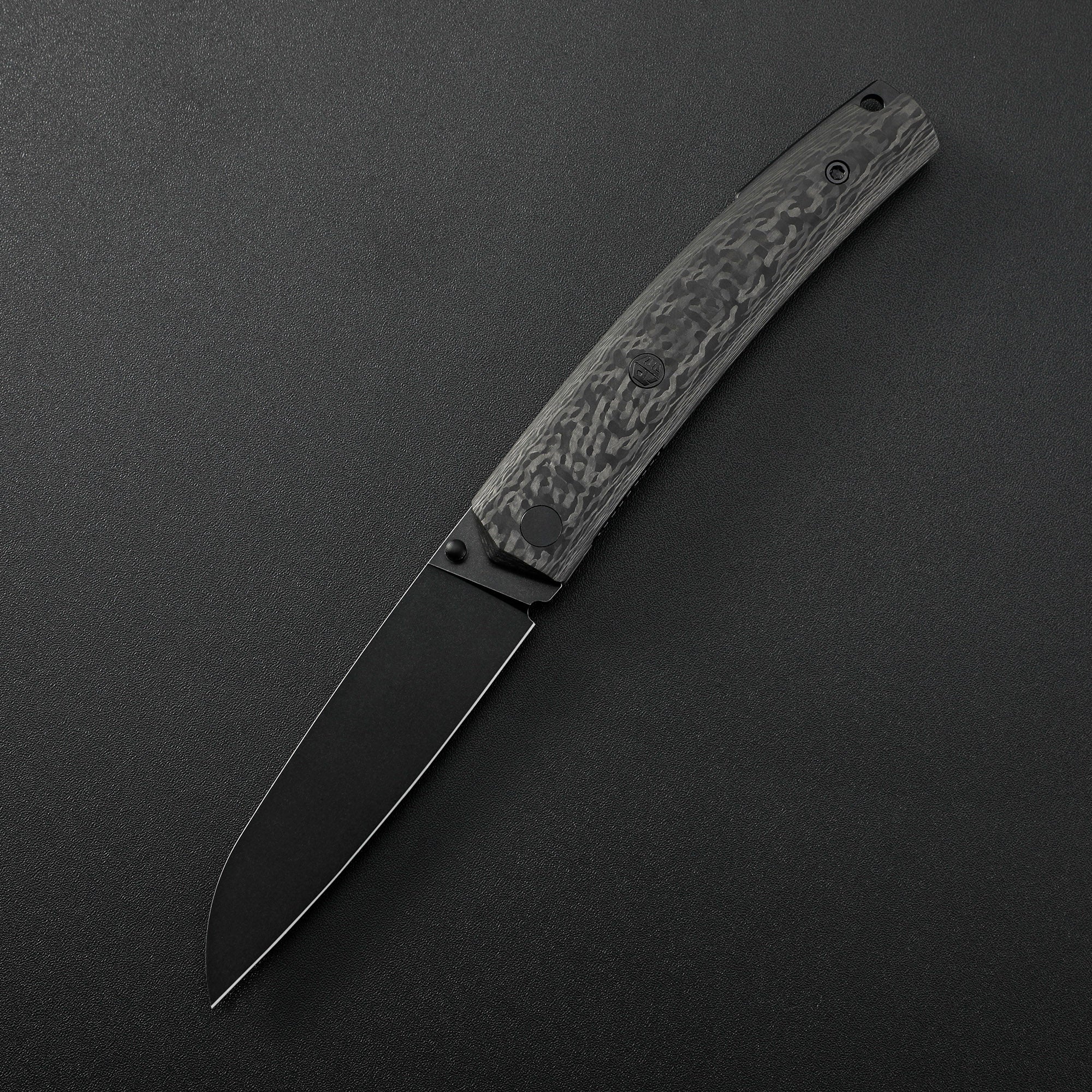 Petrified Fish PF719 V2-Patte,3.43"14C28N Steel Blade,Olive Wood/Carbon Fiber Handle,Thumb Stud Liner Lock Folding knife