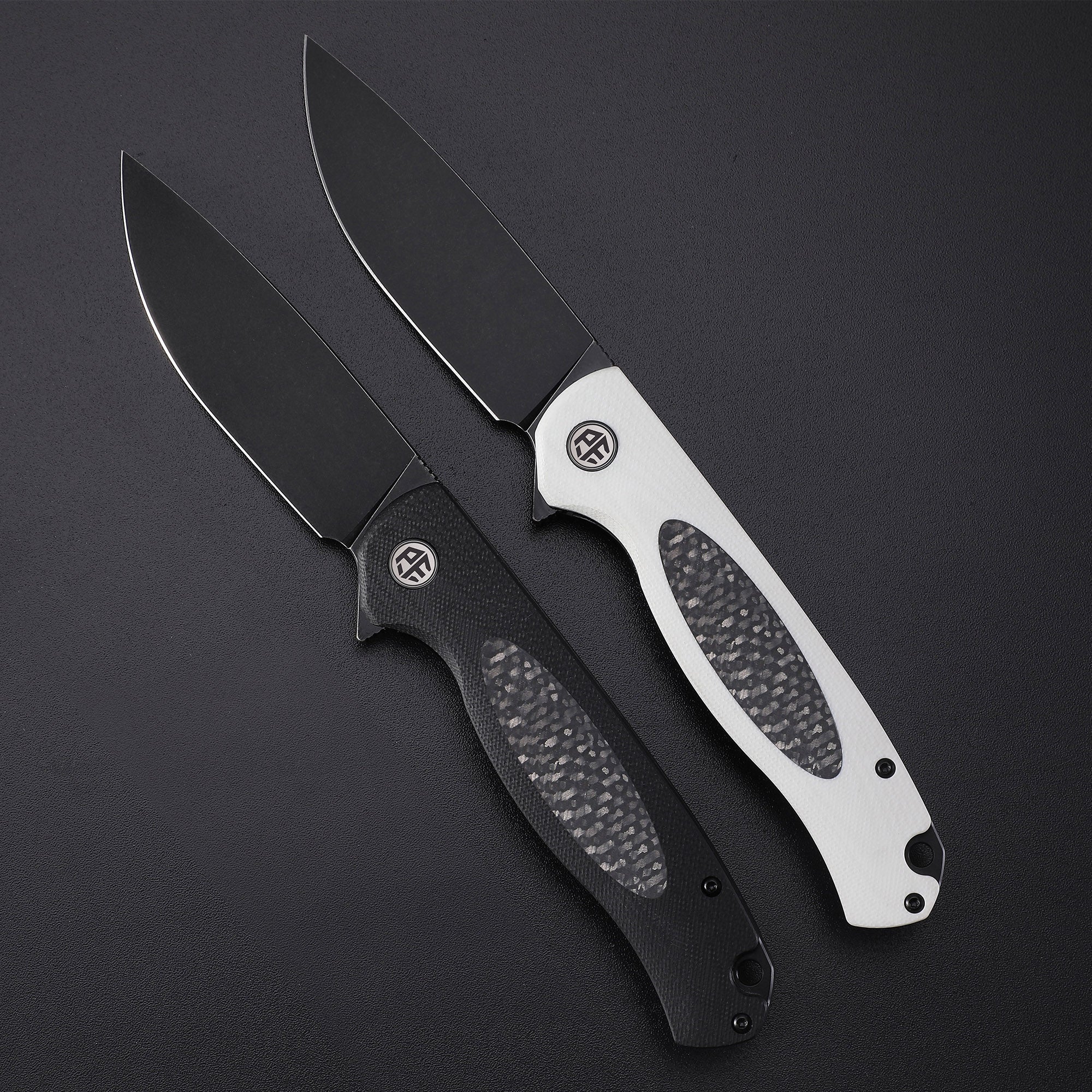 Petrified Fish PFB03 Stamp,3.58" D2 Blade,136g G10&Carbon Fiber Handle Flipper Liner Lock Folding Knife