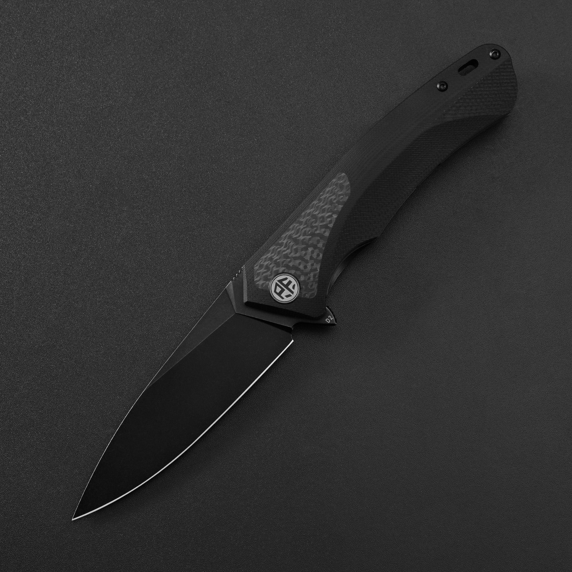 Petrified Fish PF838 Pub,3.74"D2 Steel Blade,G10/Micarta/G10+Carbon Fiber Handle, Flipper Liner lock Folding knife