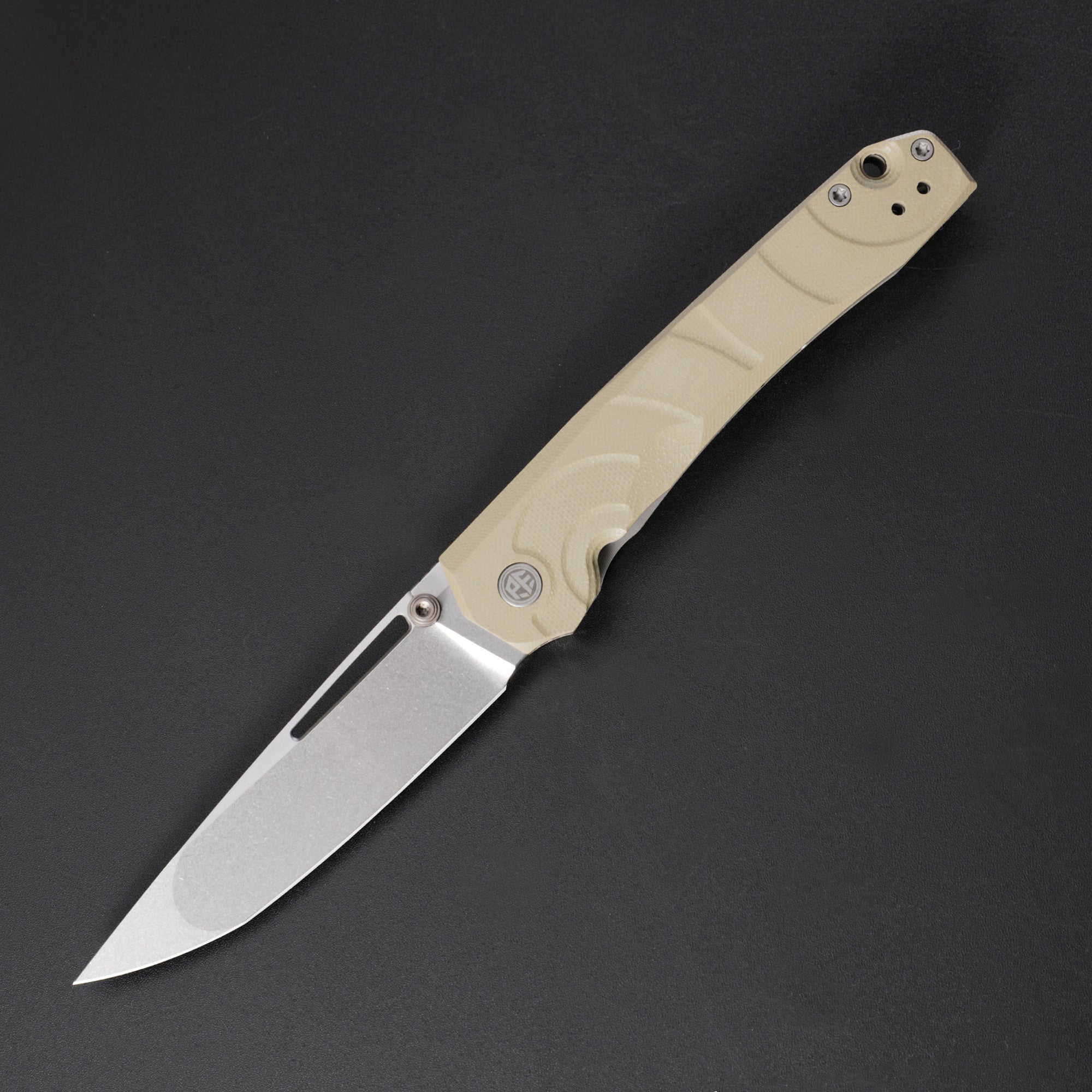 Petrified Fish PFP11- Ripple , 3.78" 14C28N Steel Hollow Blade, G10 Handle, Front Flipper Liner lock Folding knife