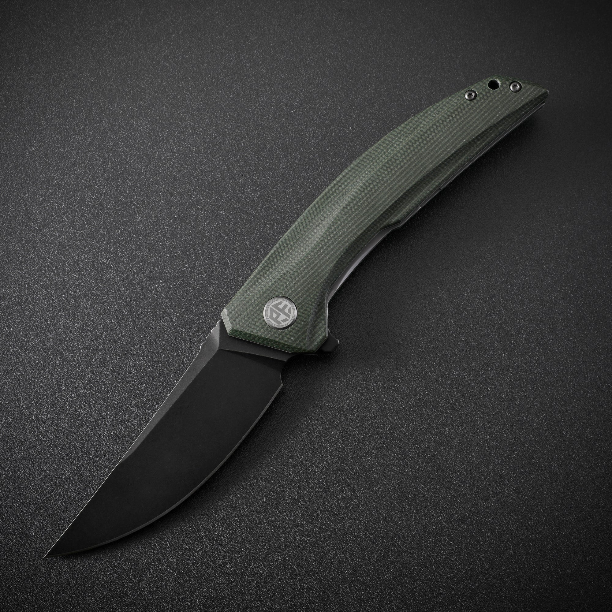 Petrified Fish PFP05 Deepsea,3.66" K110 Blade,Carbon fiber/Micarta/Carbon fiber&G10 Handle Flipper Liner Lock Folding Knife