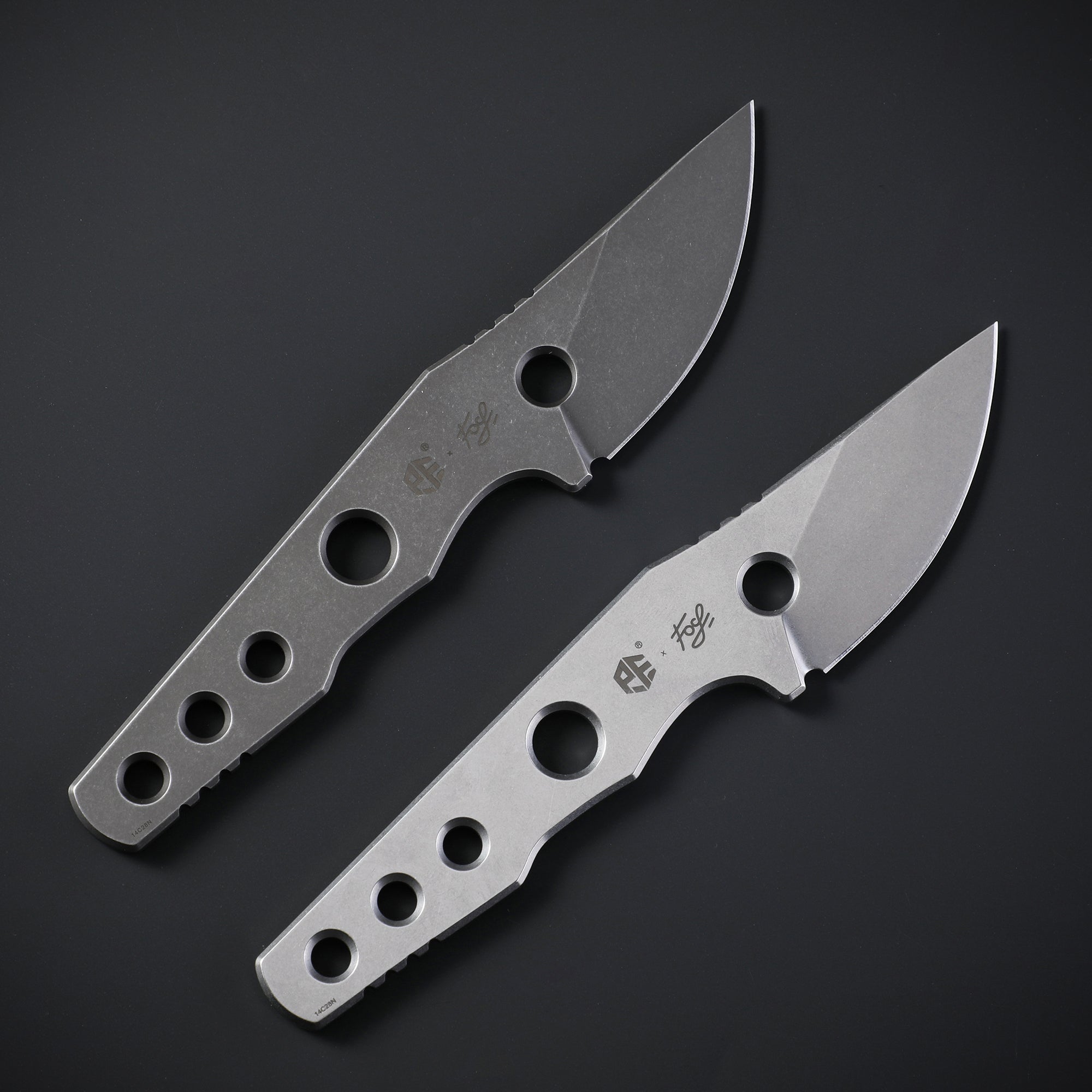 Petrified Fish PFE13 Bison,2.4" 14C28N Blade, 71.5g Skeleton knife