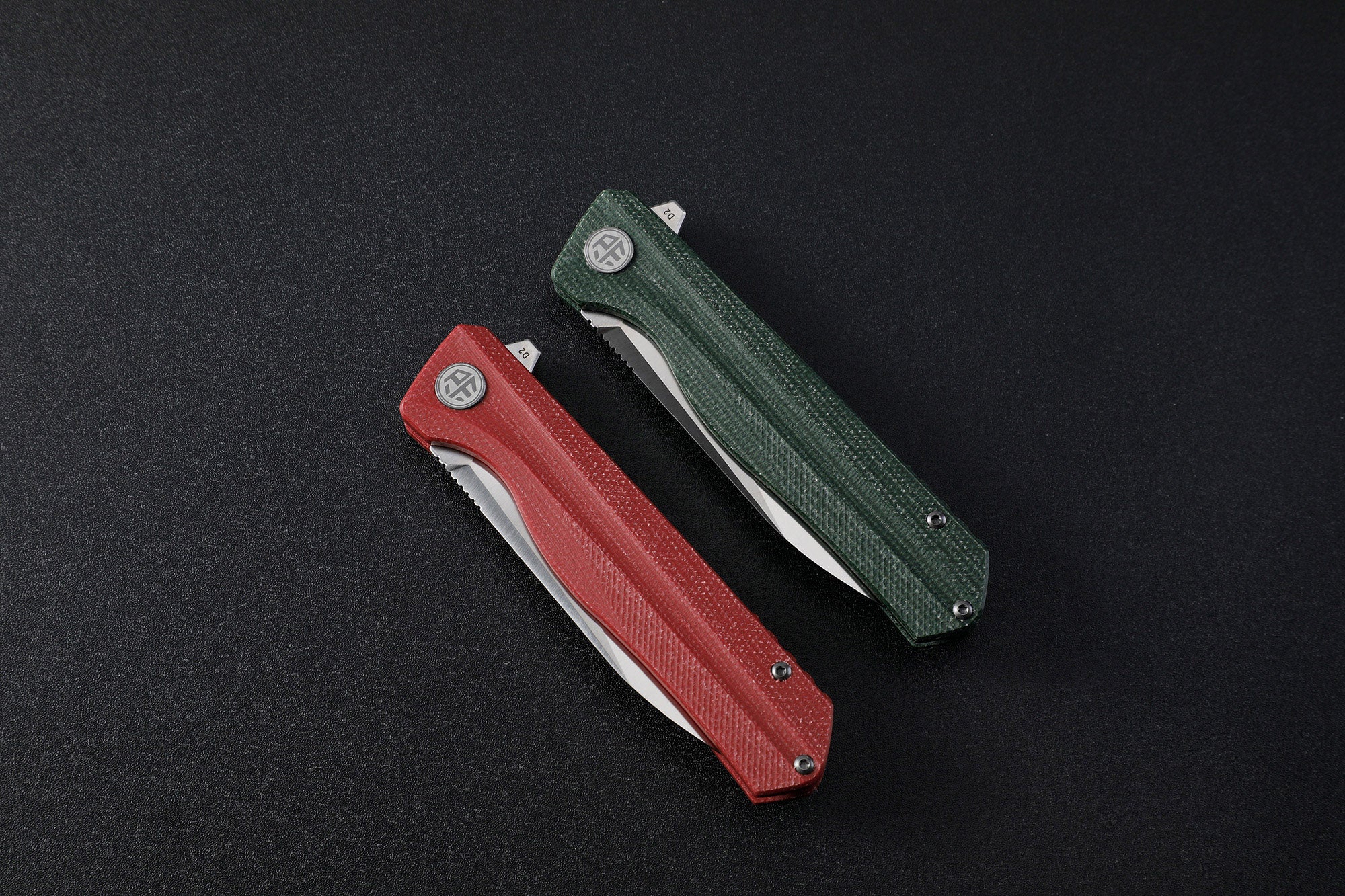 Petrified Fish PF818-Forward,3.54"D2 Steel Blade,G10/Micarta/G10+Carbon Fiber Handle, Flipper Liner lock Folding knife