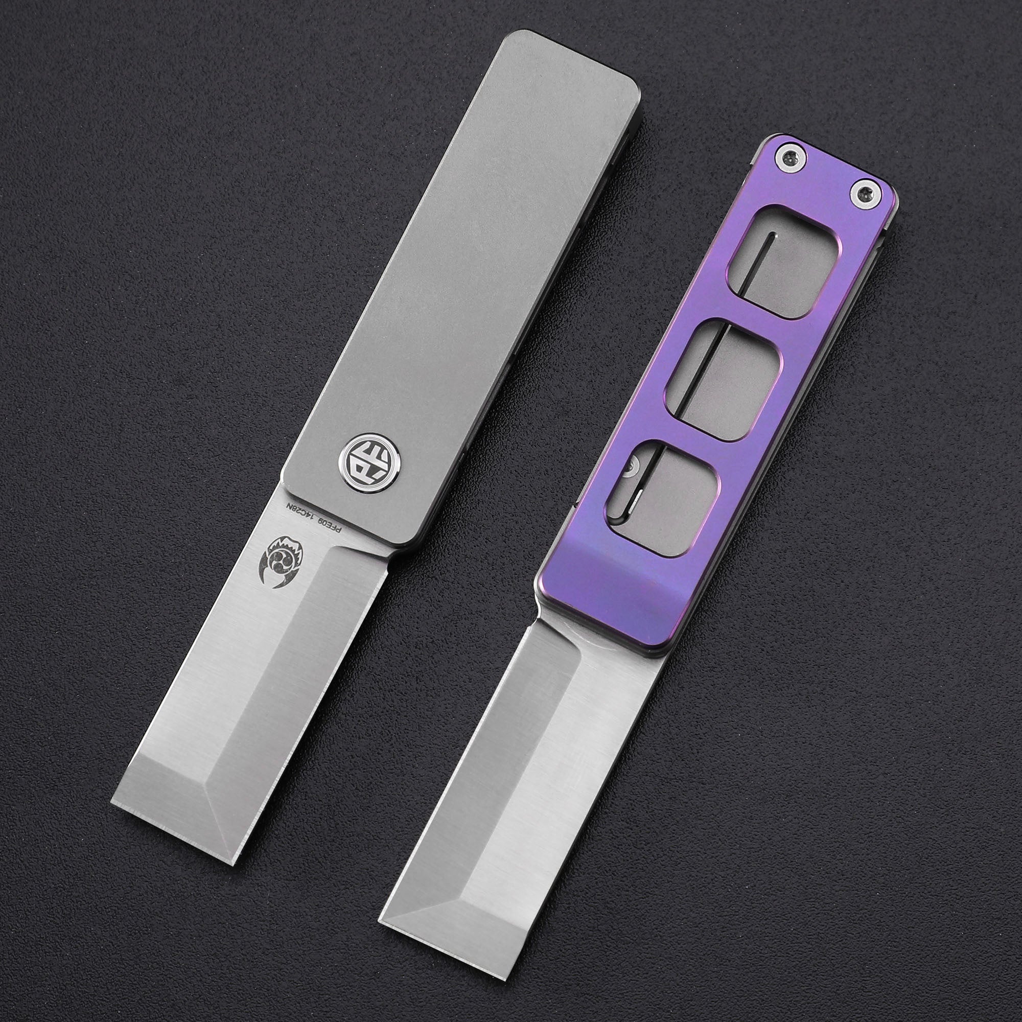 Petrified Fish PFE09 Cash,1.81" 14C28N Blade,48g Titanium Handle Front Flipper Frame Lock Folding Knife