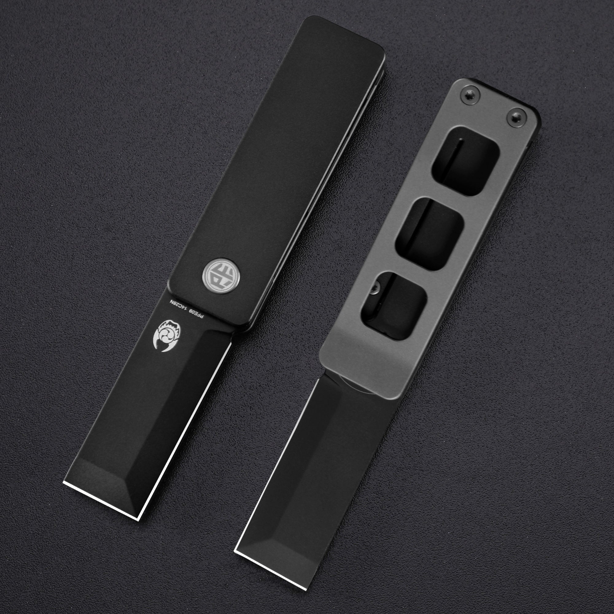 Petrified Fish PFE09 Cash,1.81" 14C28N Blade,48g Titanium Handle Front Flipper Frame Lock Folding Knife