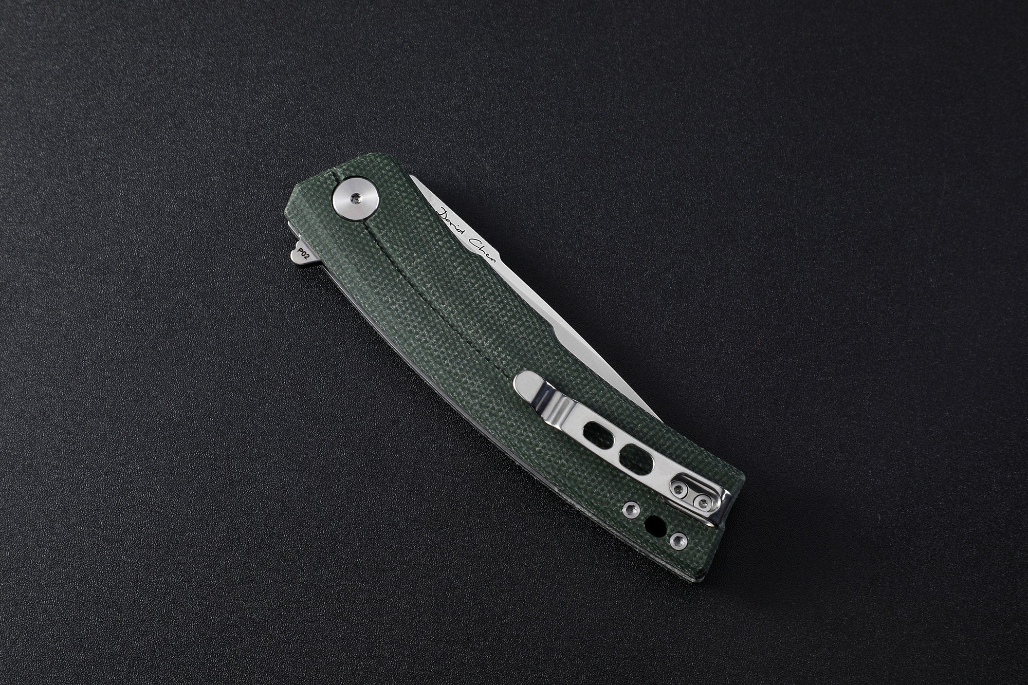 Petrified Fish PFP02 Magazine,3.66“ D2 Satin Blade,G10/Micarta/Carbon Fiber 145g folding Kinfe