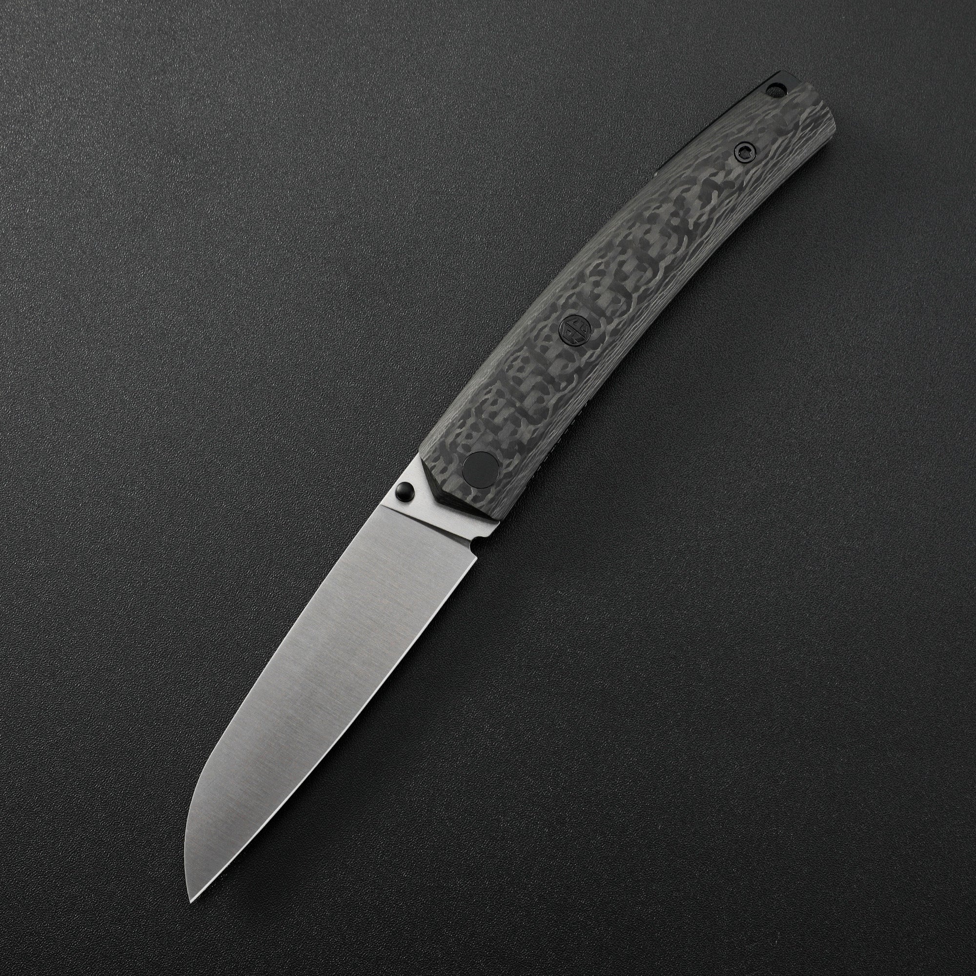 Petrified Fish PF719 V2-Patte,3.43"14C28N Steel Blade,Olive Wood/Carbon Fiber Handle,Thumb Stud Liner Lock Folding knife