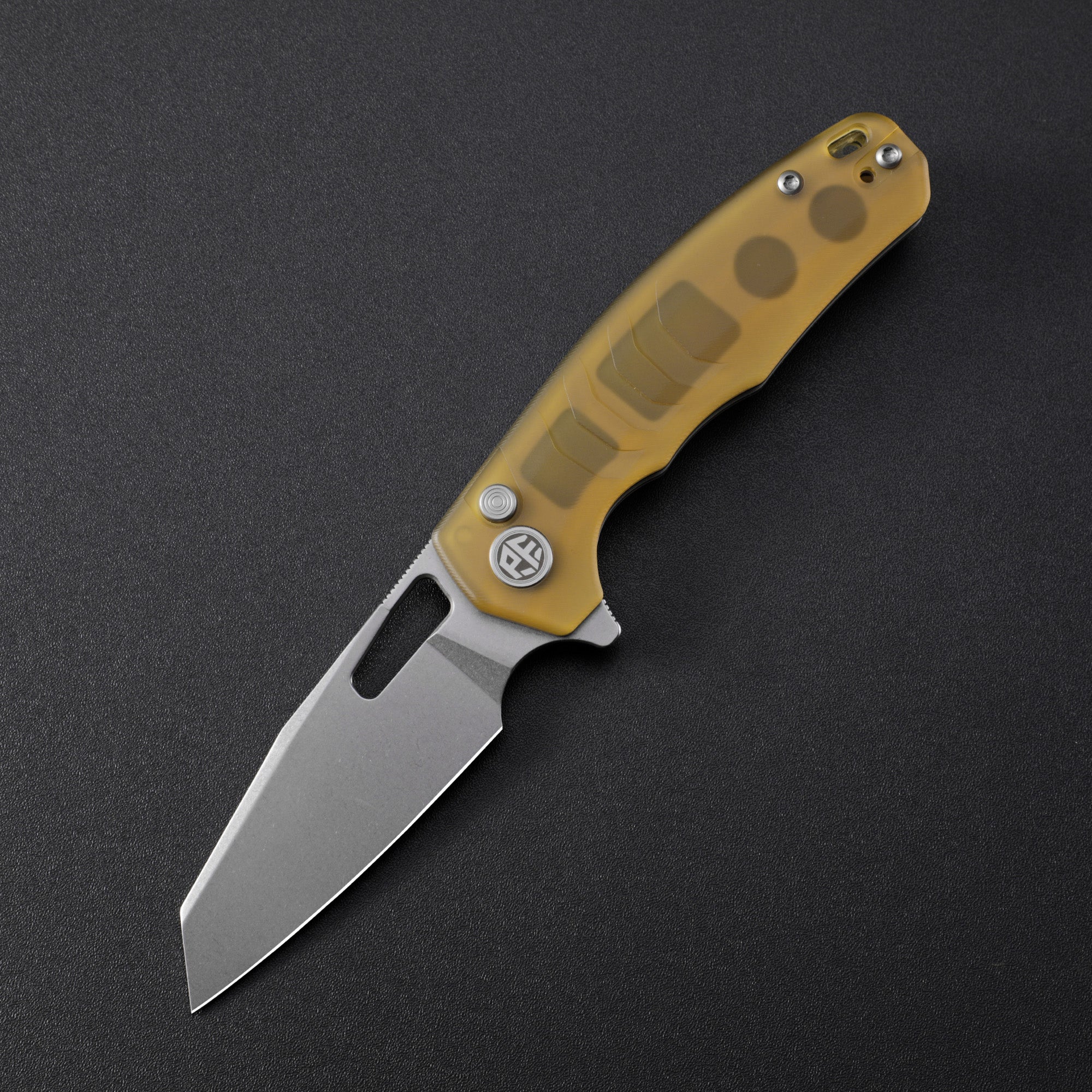 Petrified Fish PFE17-Trilobite , 3.03" 14C28N Steel Blade, G10/ULTEM Handle, Flipper Button lock Folding knife