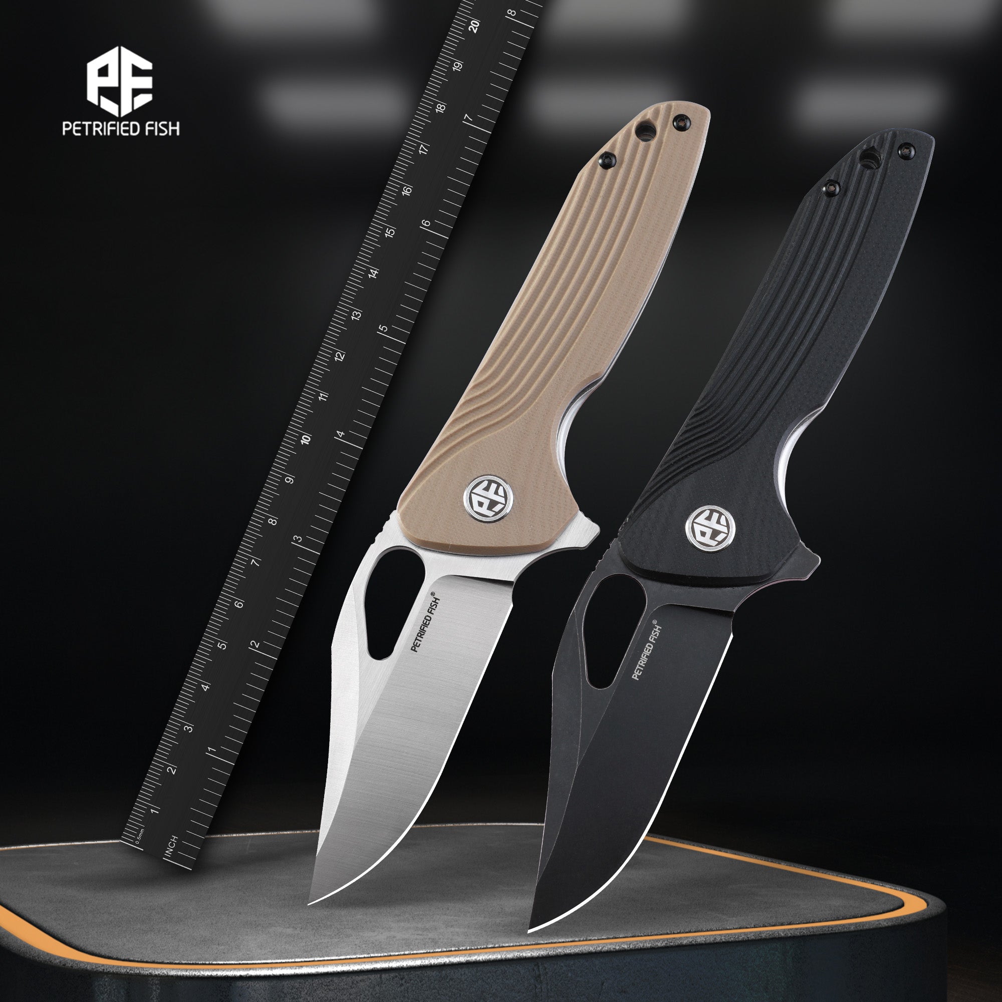 Petrified fish PF999 Mastiff,3.26" K110 Blade,G10 Handle,Flipper Liner lock Folding knife