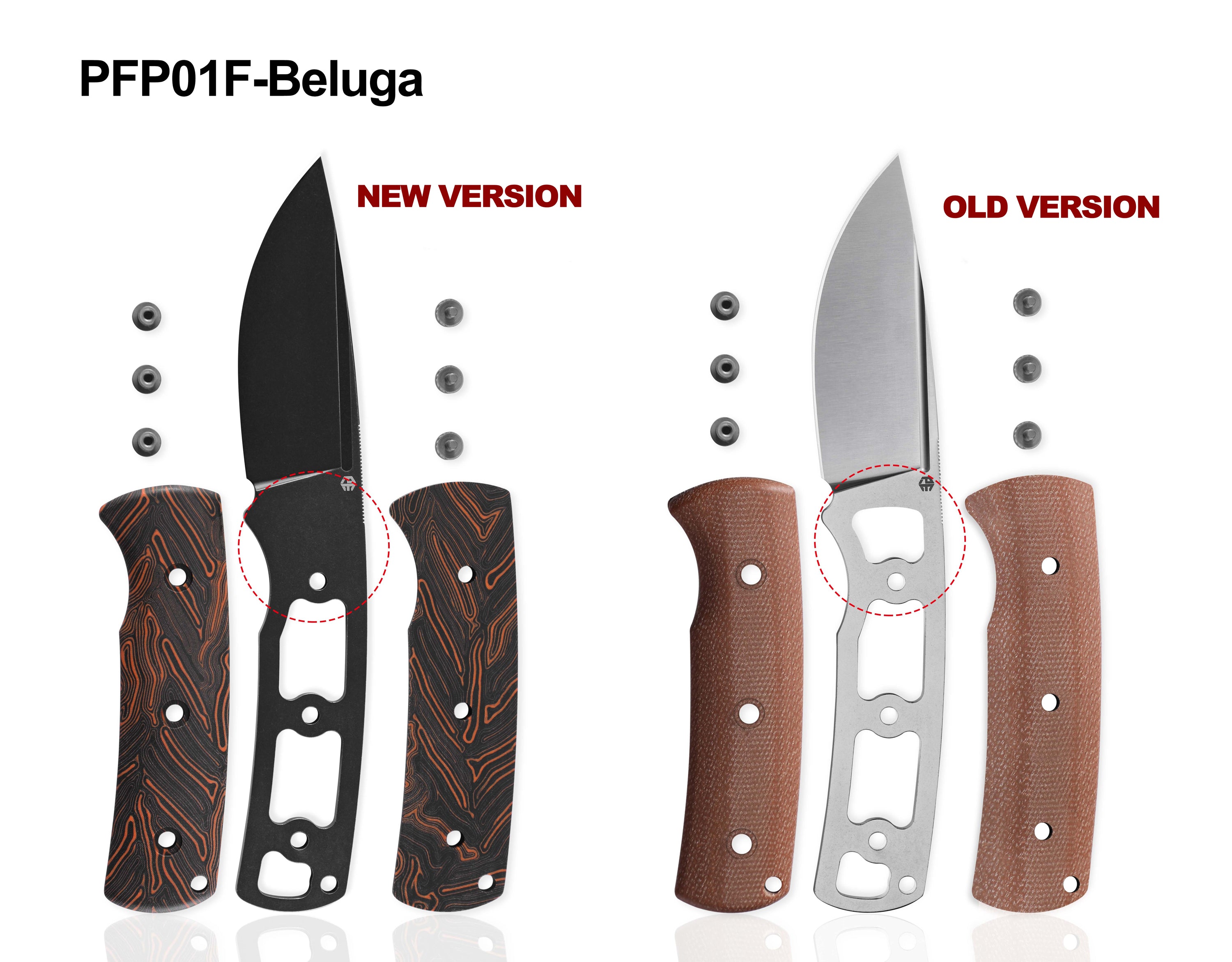 Petrified Fish PFP01F Beluga,3.62" N690 Blade,Micarta/G10 Handle Fixed Blade Knife