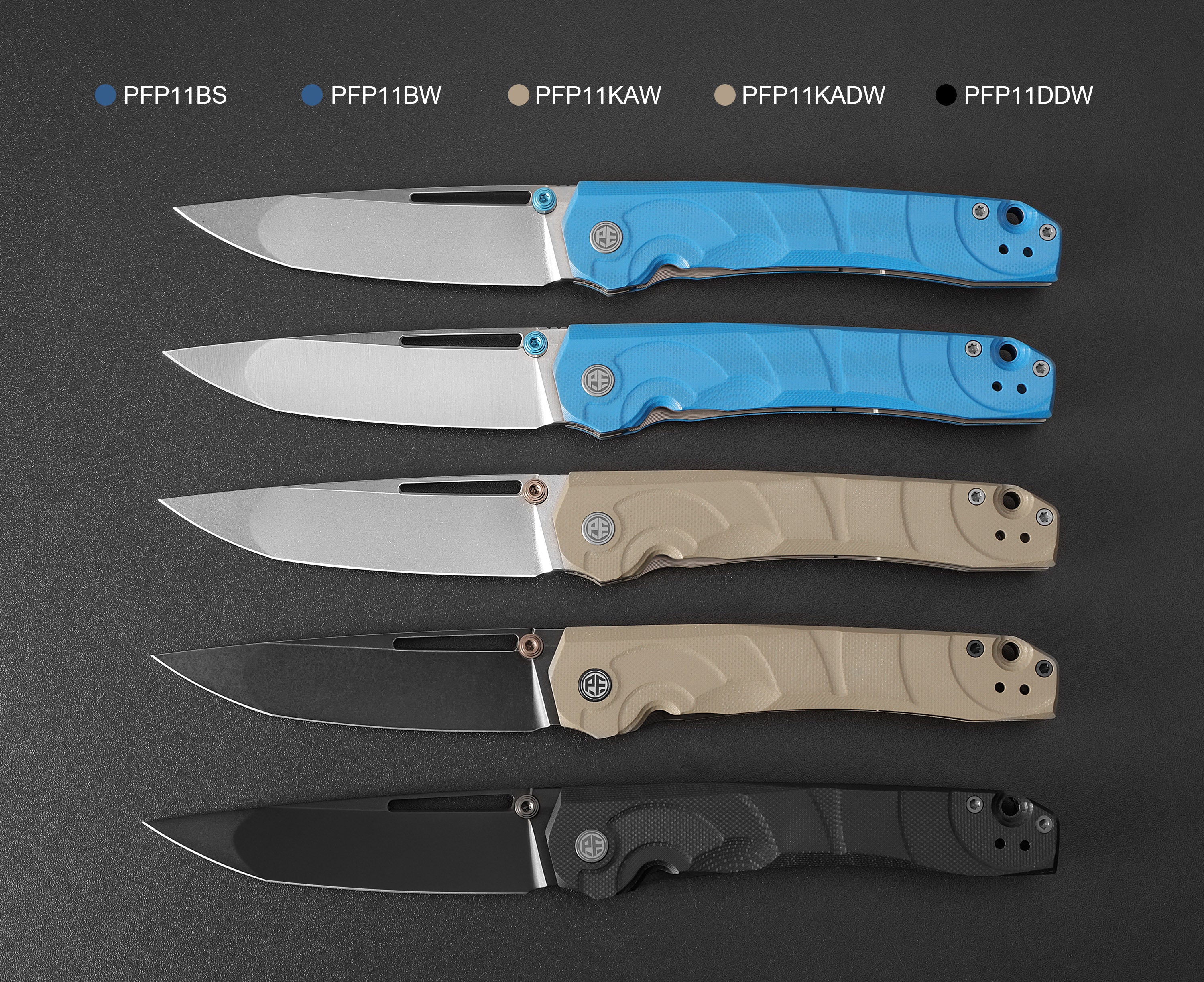 Petrified Fish PFP11- Ripple , 3.78" 14C28N Steel Hollow Blade, G10 Handle, Front Flipper Liner lock Folding knife