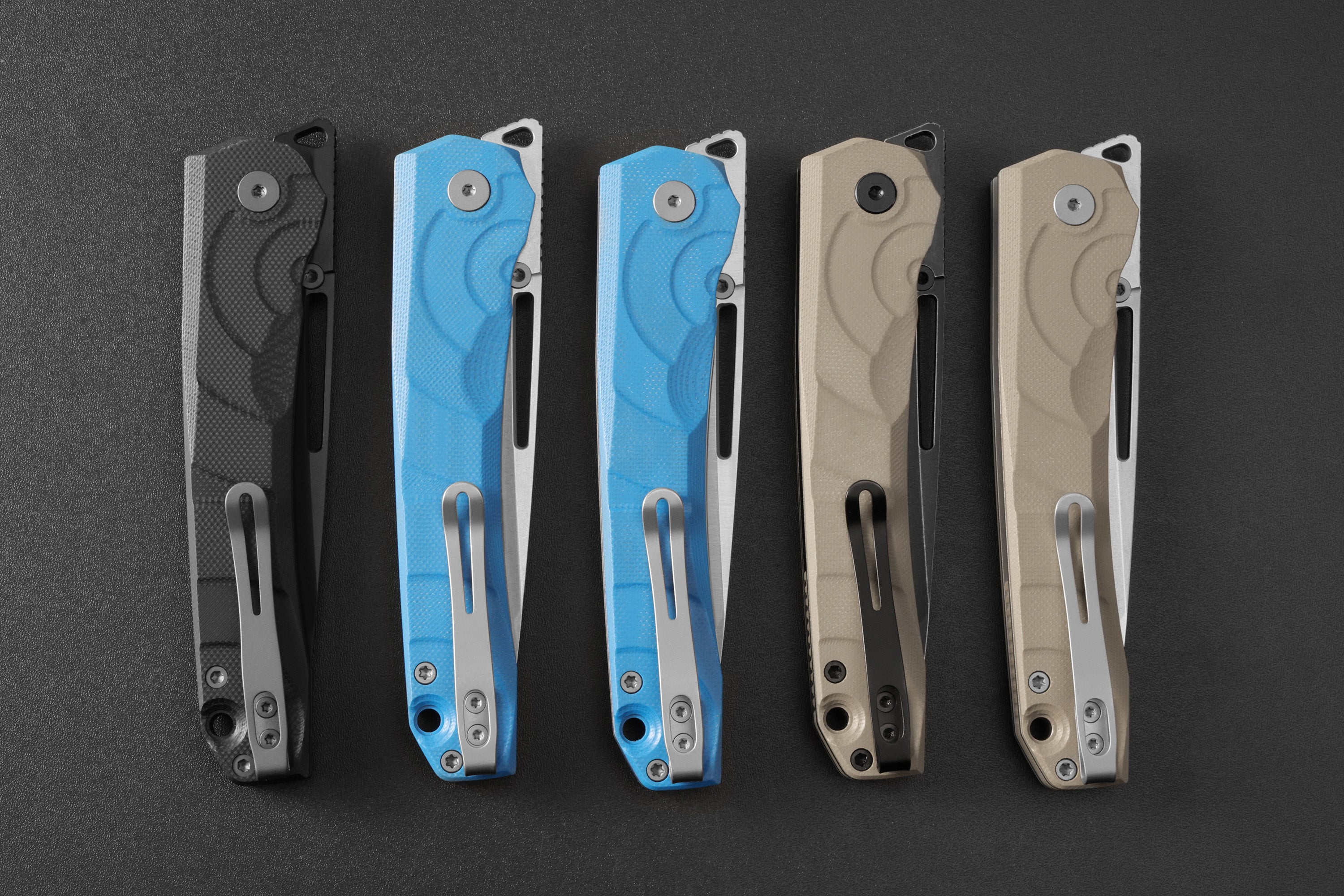Petrified Fish PFP11- Ripple , 3.78" 14C28N Steel Hollow Blade, G10 Handle, Front Flipper Liner lock Folding knife