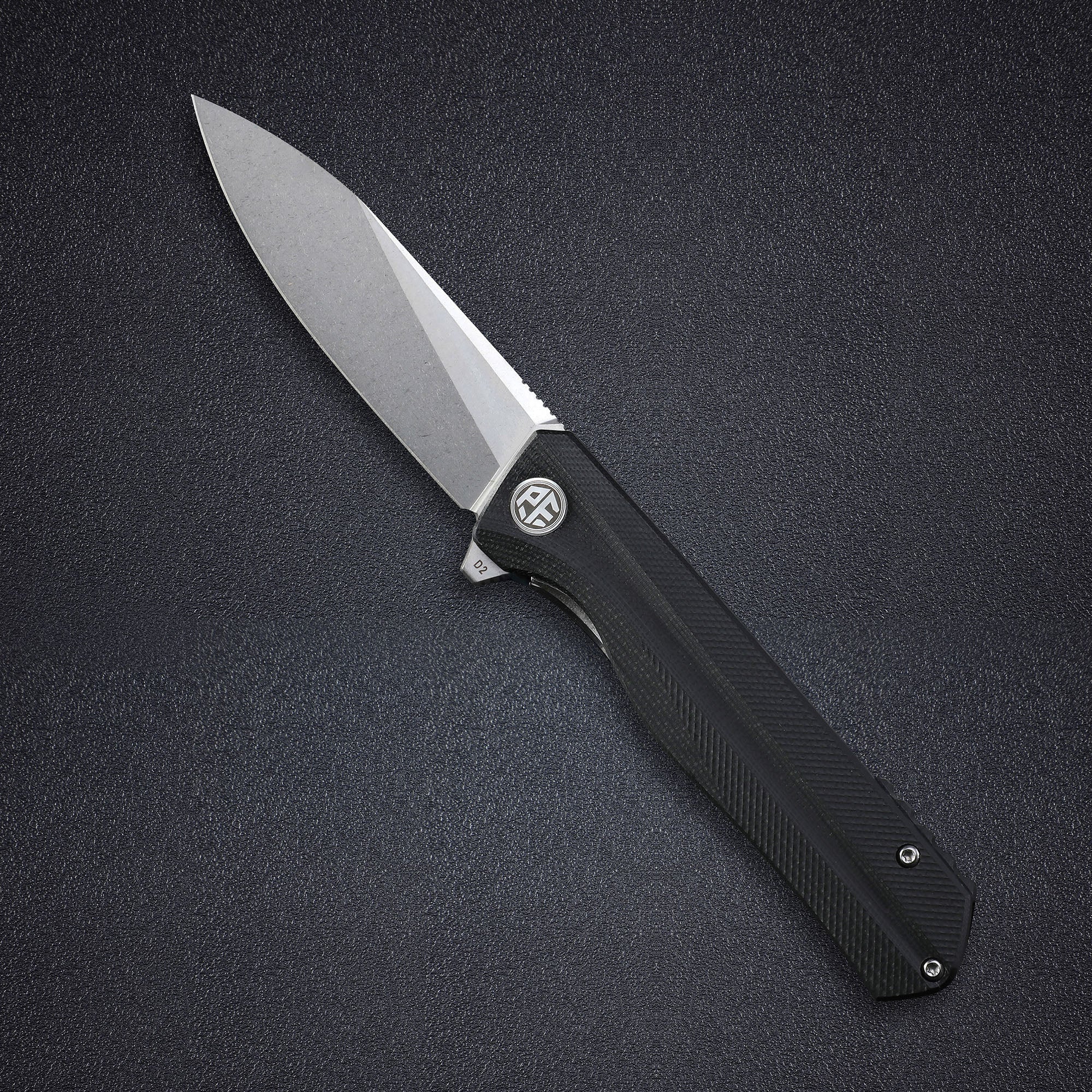 Petrified Fish PF818-Forward,3.54"D2 Steel Blade,G10/Micarta/G10+Carbon Fiber Handle, Flipper Liner lock Folding knife