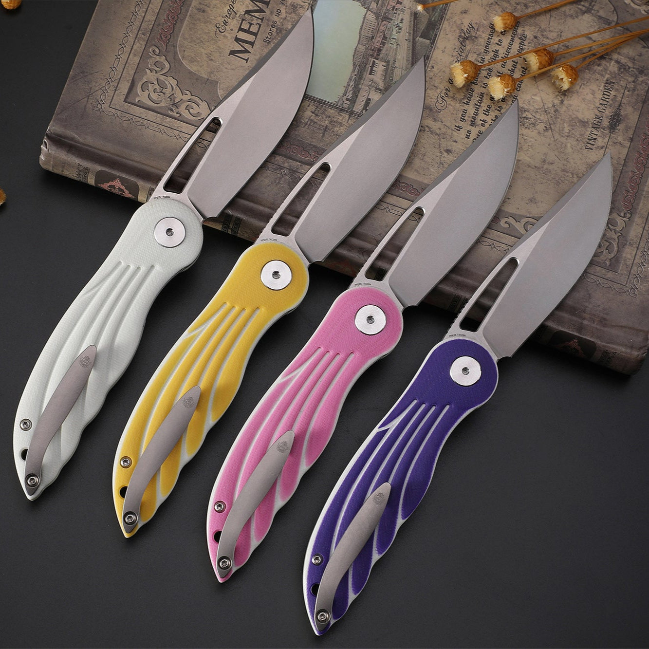 Petrified Fish PFE06 Nightingale ,3.07" 14C28N Blade,87g G10 Handle Front Flipper Liner lock Folding knife