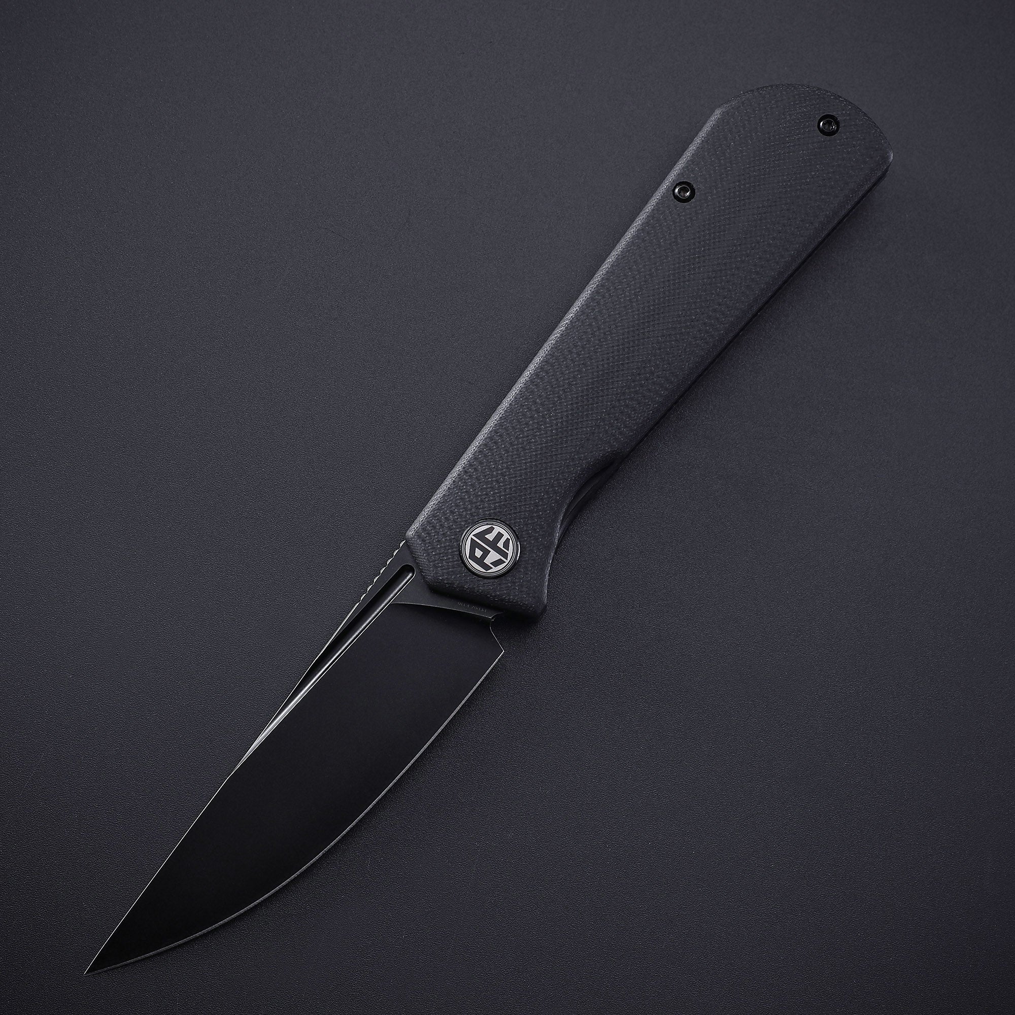 Petrified Fish PFP07 Viking,3.62" K110/Damascus Blade,G10/Micarta/Wood Handle Front Flipper Liner Lock Folding Knife