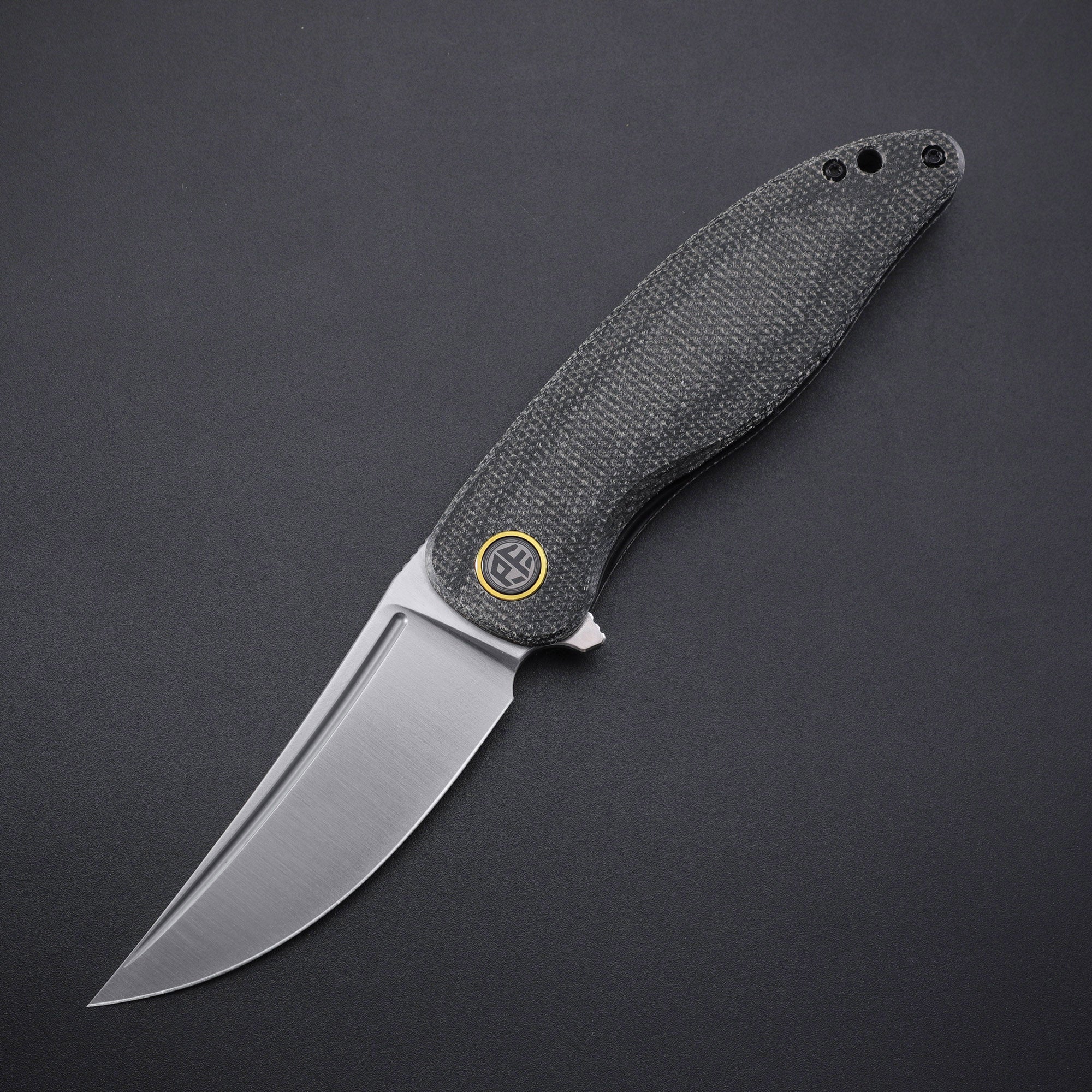 Petrified Fish PFP06 Simum,3.50” K110 Blade,Micarta Handle Flipper Liner Lock Folding Knife