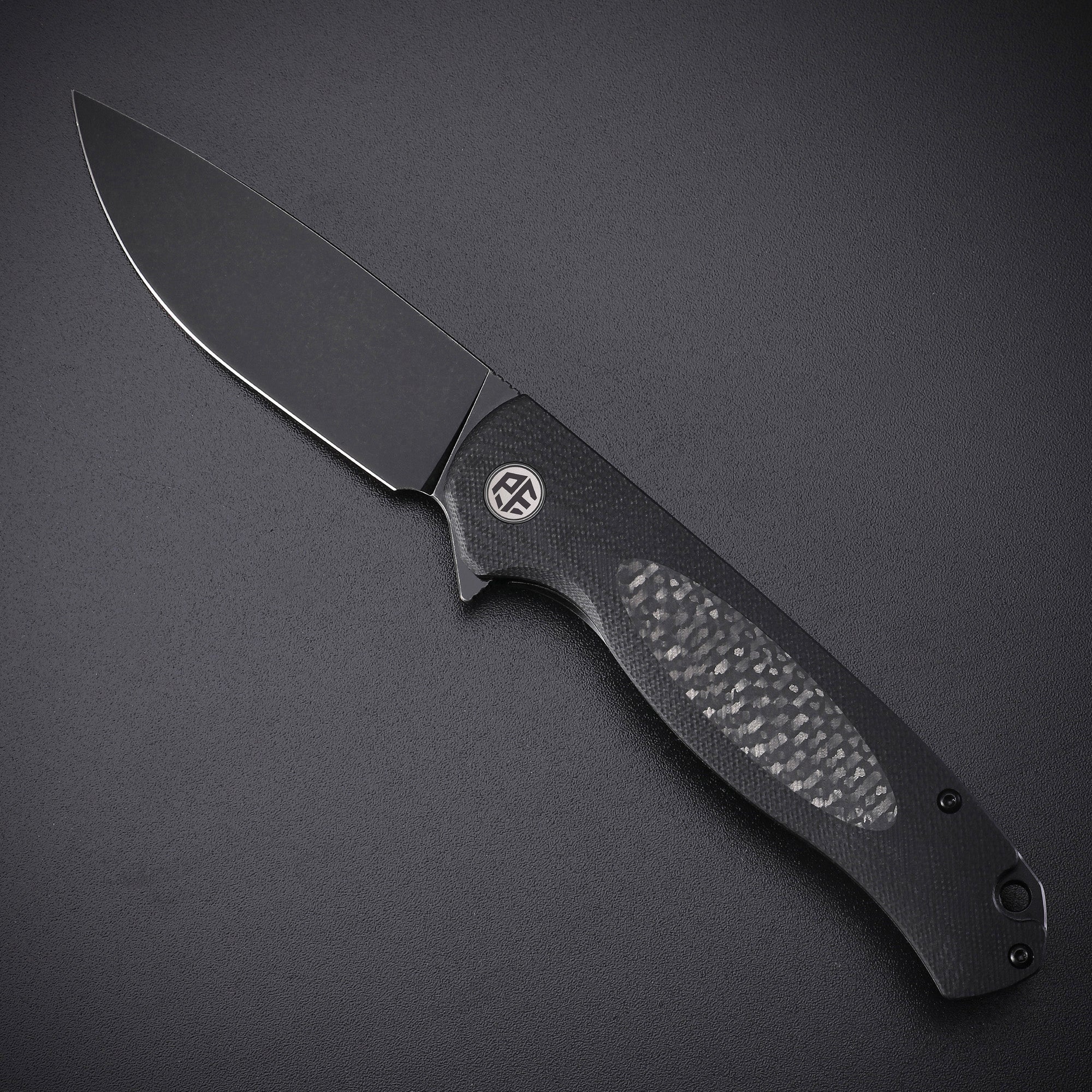 Petrified Fish PFB03 Stamp ,3.58" D2 Satin Blade, 136g G10&Carbon Fiber Handle Flipper Liner lock Folding knife