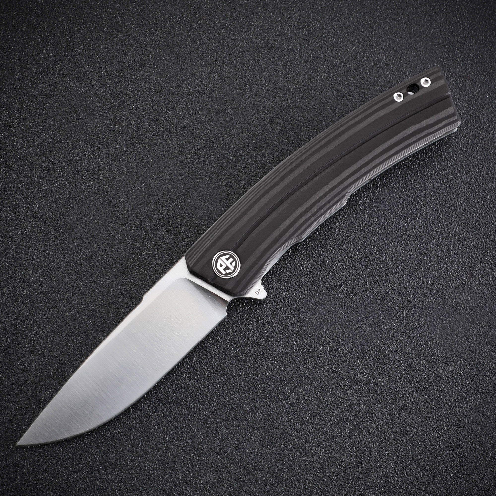 Petrified Fish PFP02 Magazine,3.66“ D2 Satin Blade,G10/Micarta/Carbon Fiber 145g folding Kinfe