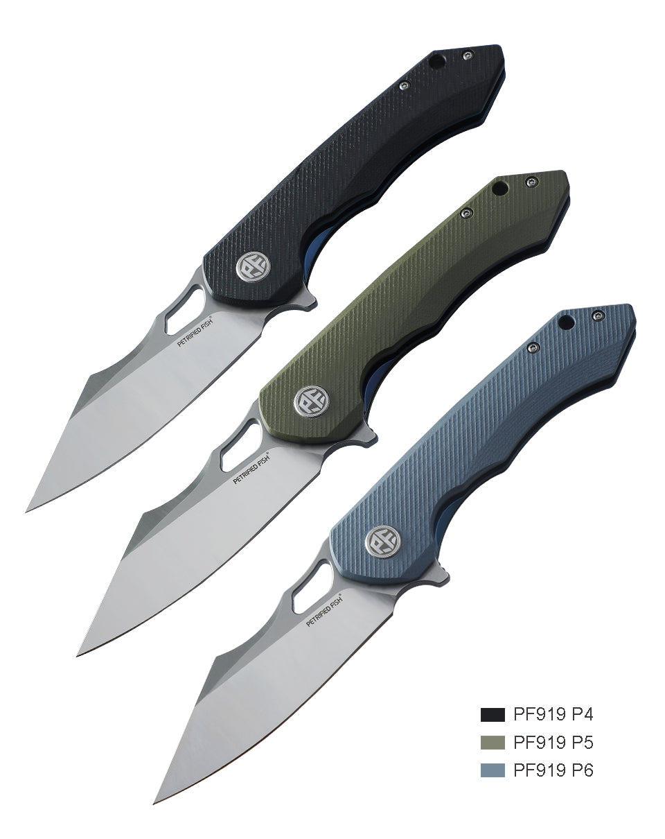 Petrified fish original PF919 Fancy folding knife D2 steel blade G10 handle hunting knife outdoor camping self-defense EDC tool knive