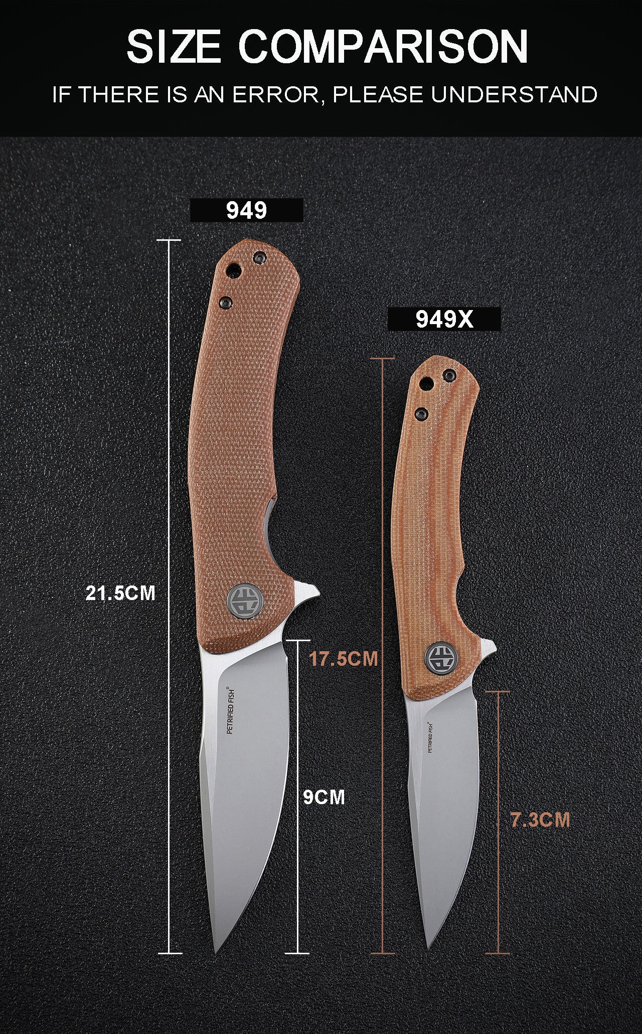 Petrified Fish PF949X Warrior,2.87" K110 Blade,Micarta/Carbon fiber Handle,Flipper Liner Lock Folding Knife