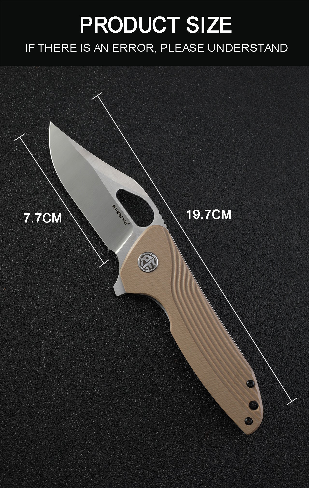 Petrified fish PF999 Mastiff,3.26" K110 Blade,G10 Handle,Flipper Liner lock Folding knife