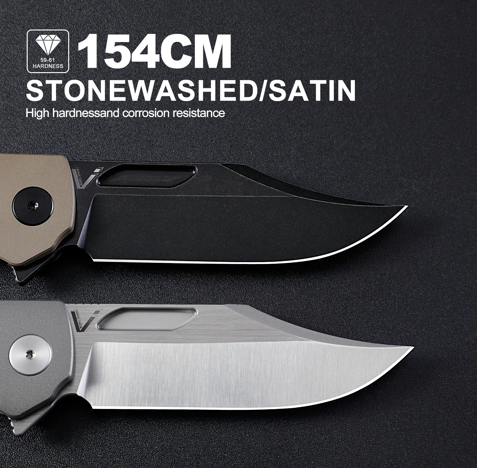 Petrified Fish PFP03 Victor, 3.58" 154CM Steel Blade, Aluminium Handle,Flipper Liner lock Folding knife