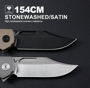Petrified Fish PFP03 Victor, 3.58" 154CM Steel Blade, Aluminium Handle,Flipper Liner lock Folding knife