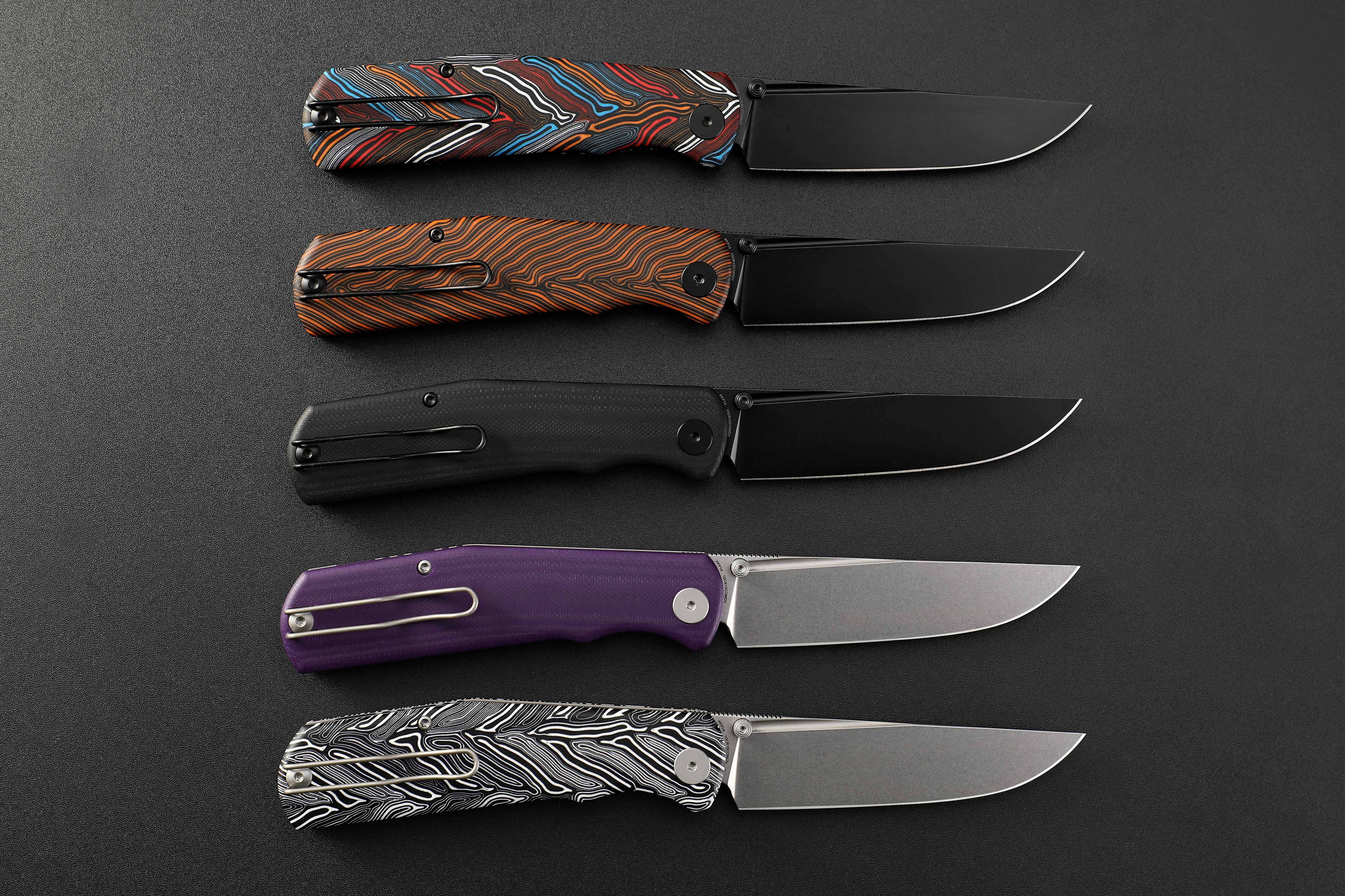 Petrified Fish PFP14 - Lis, 3.90" 10Cr15CoMov Steel Blade, G10 Handle, Button Lock Folding knife