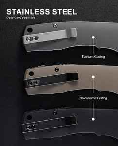 Petrified Fish PFP03 Victor, 3.58" 154CM Steel Blade, Aluminium Handle,Flipper Liner lock Folding knife