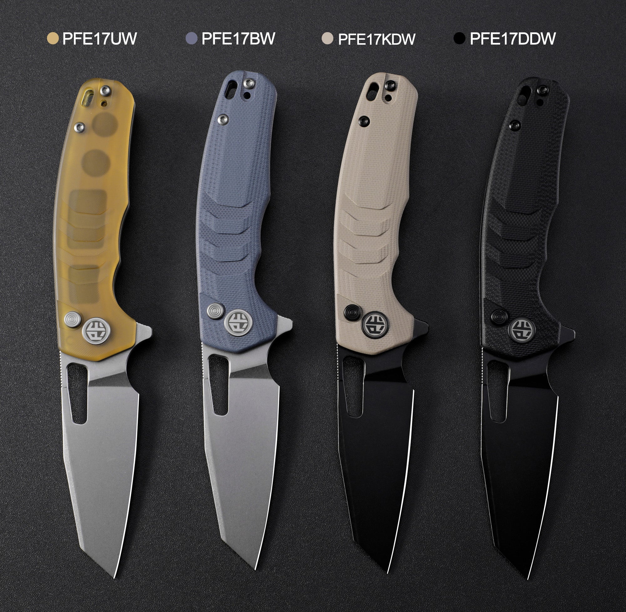 Petrified Fish PFE17-Trilobite , 3.03" 14C28N Steel Blade, G10/ULTEM Handle, Flipper Button lock Folding knife