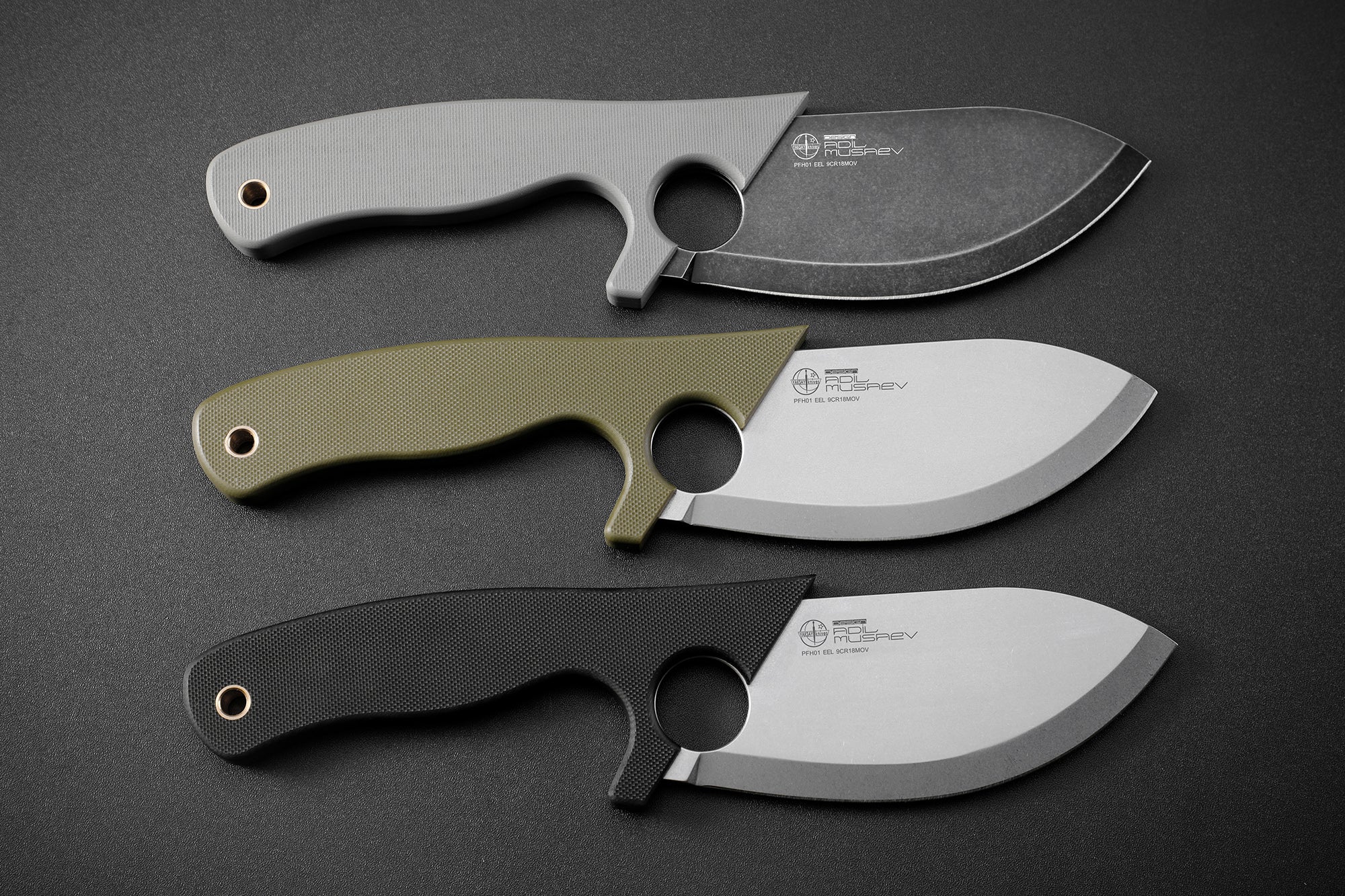 Petrified Fish PFH01 EEL , 3.46" 9CR18MOV Steel Blade, G10 Handle, Multifunctional Fixed Blade knife