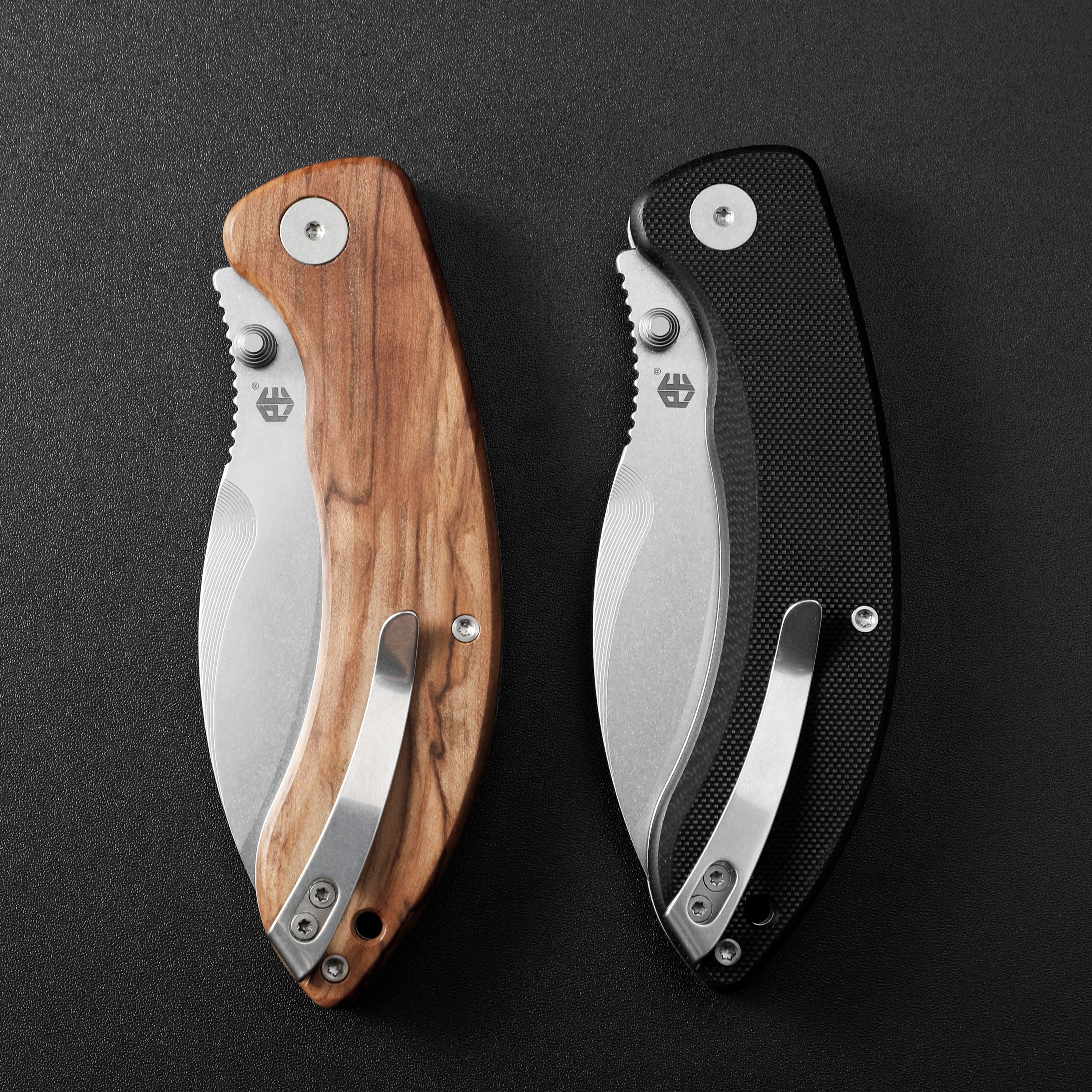 Petrified Fish PFB06 - Zonda, 3.74" 14C28N Steel Blade, G10/Wood Handle, Liner Lock Folding knife