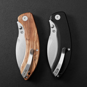 Petrified Fish PFB06 - Zonda, 3.74" 14C28N Steel Blade, G10/Wood Handle, Liner Lock Folding knife