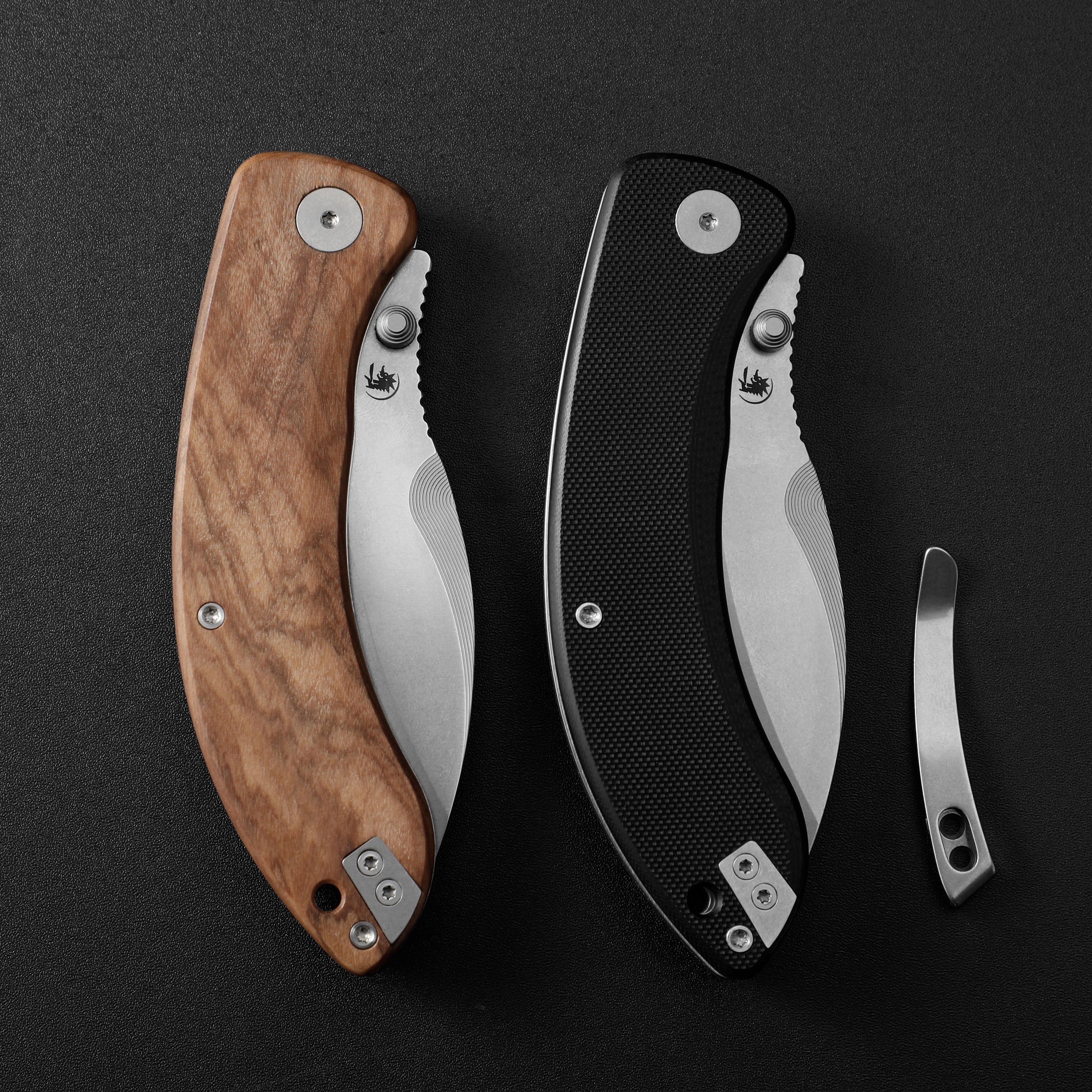 Petrified Fish PFB06 - Zonda, 3.74" 14C28N Steel Blade, G10/Wood Handle, Liner Lock Folding knife