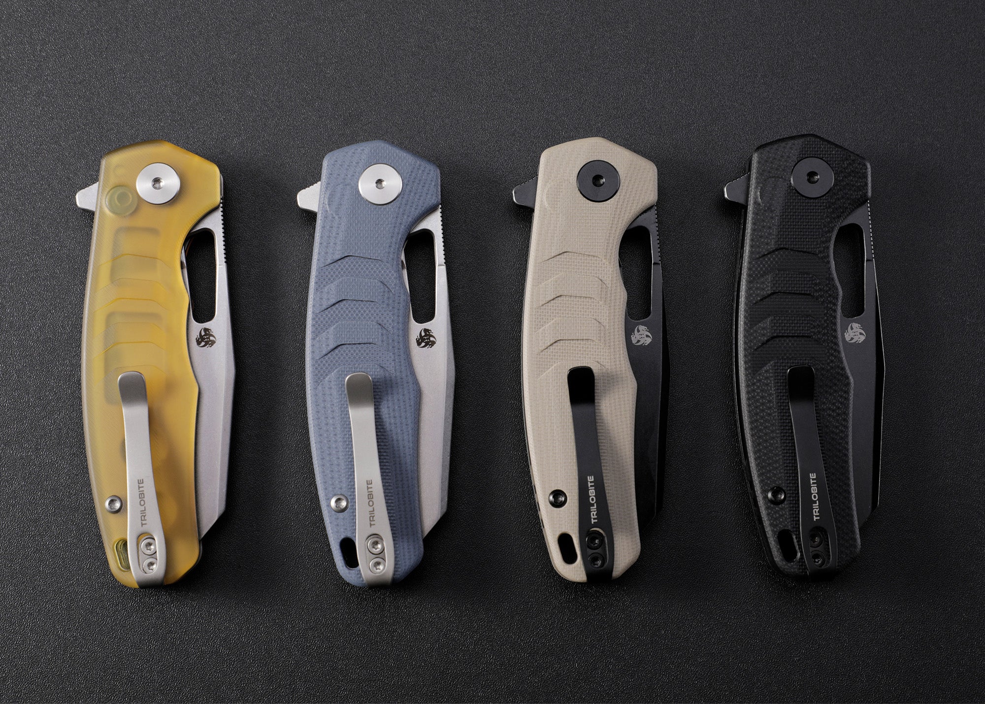 Petrified Fish PFE17-Trilobite , 3.03" 14C28N Steel Blade, G10/ULTEM Handle, Flipper Button lock Folding knife