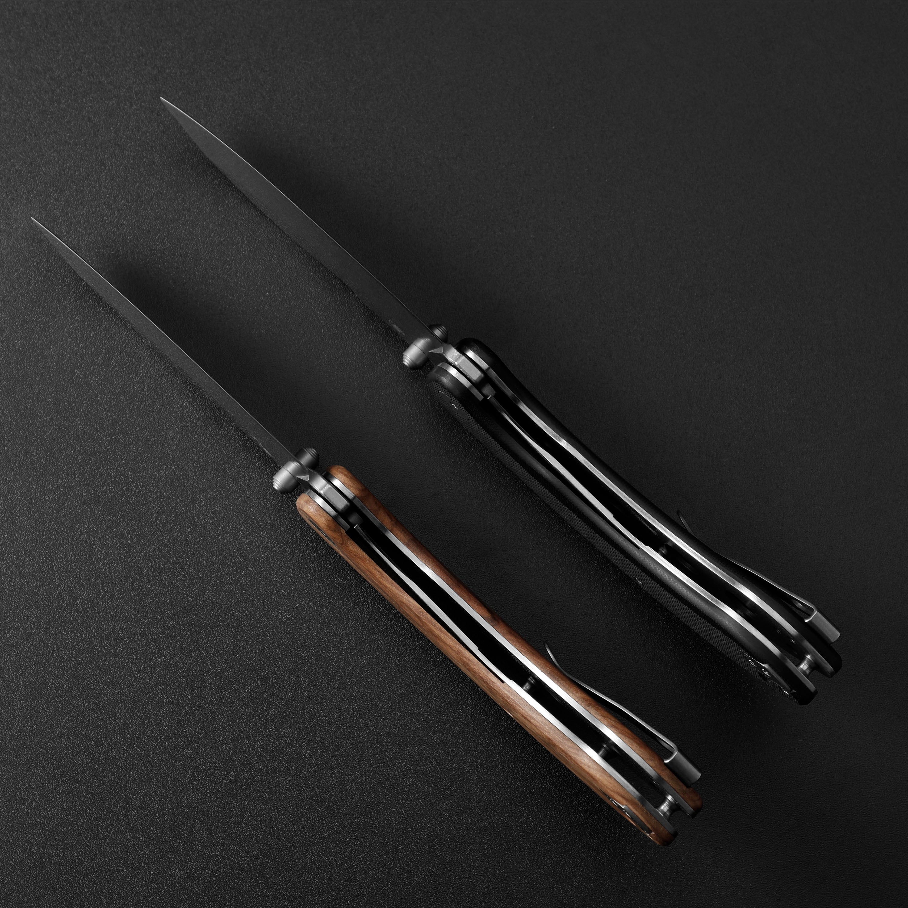 Petrified Fish PFB06 - Zonda, 3.74" 14C28N Steel Blade, G10/Wood Handle, Liner Lock Folding knife
