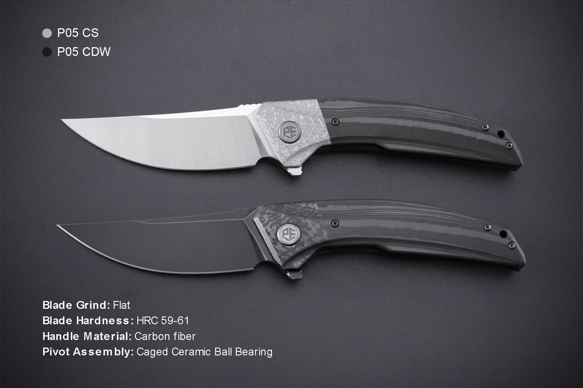 Petrified Fish PFP05 Deepsea ,3.66” K110 Blade,Carbon fiber/Micarta/Carbon fiber&G10 Handle Flipper Liner lock Folding knife