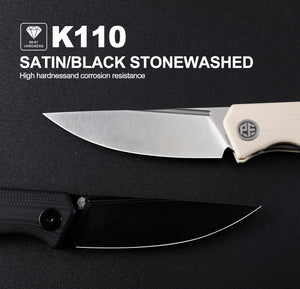 Petrified Fish PFP07 Viking  ,3.62" K110 Satin Blade, 123g G10 Handle Front Flipper Liner lock Folding knife