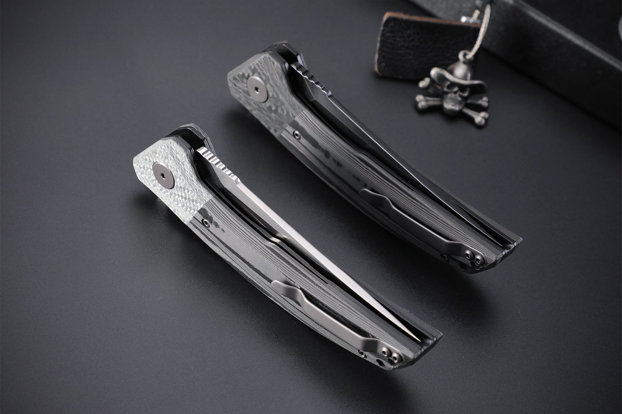 Petrified Fish PFP05 Deepsea ,3.66” K110 Blade,Carbon fiber/Micarta/Carbon fiber&G10 Handle Flipper Liner lock Folding knife
