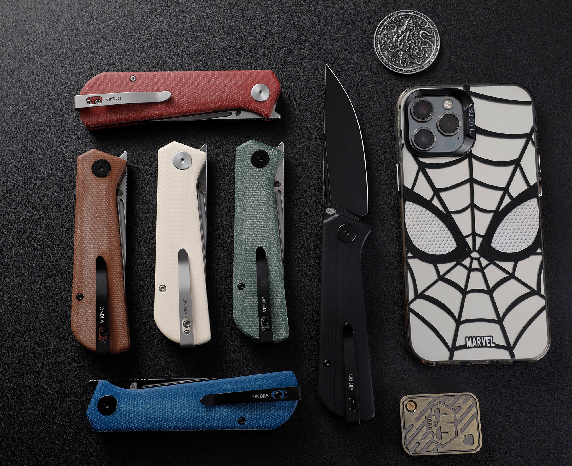 Petrified Fish PFP07 Viking  ,3.62" K110 Satin Blade, 123g G10 Handle Front Flipper Liner lock Folding knife