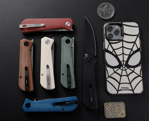 Petrified Fish PFP07 Viking  ,3.62" K110 Satin Blade, 123g G10 Handle Front Flipper Liner lock Folding knife