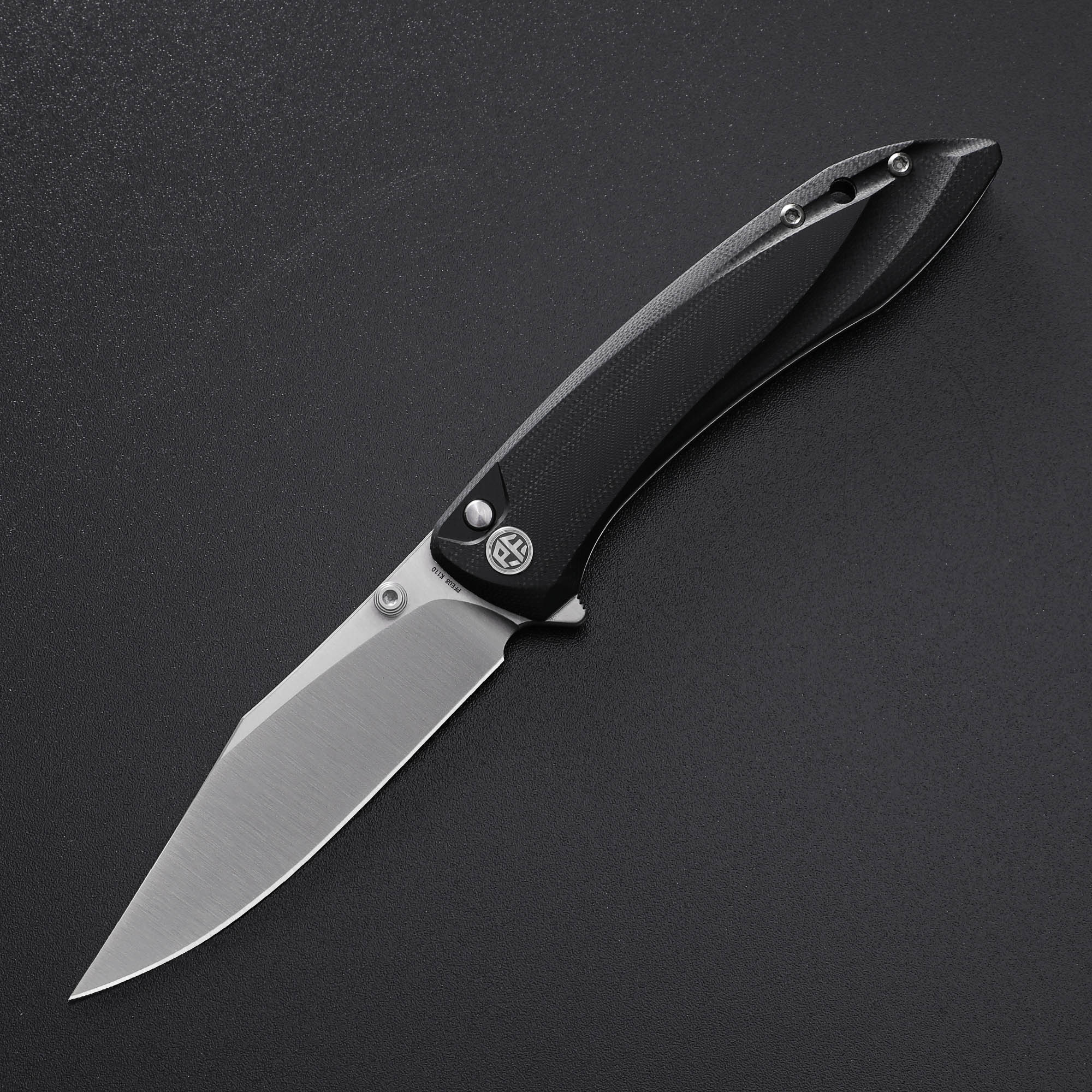 Petrified Fish PFE08 Grow ,3.62" K110 Satin Blade, 108g G10 Handle Button Lock Folding knife