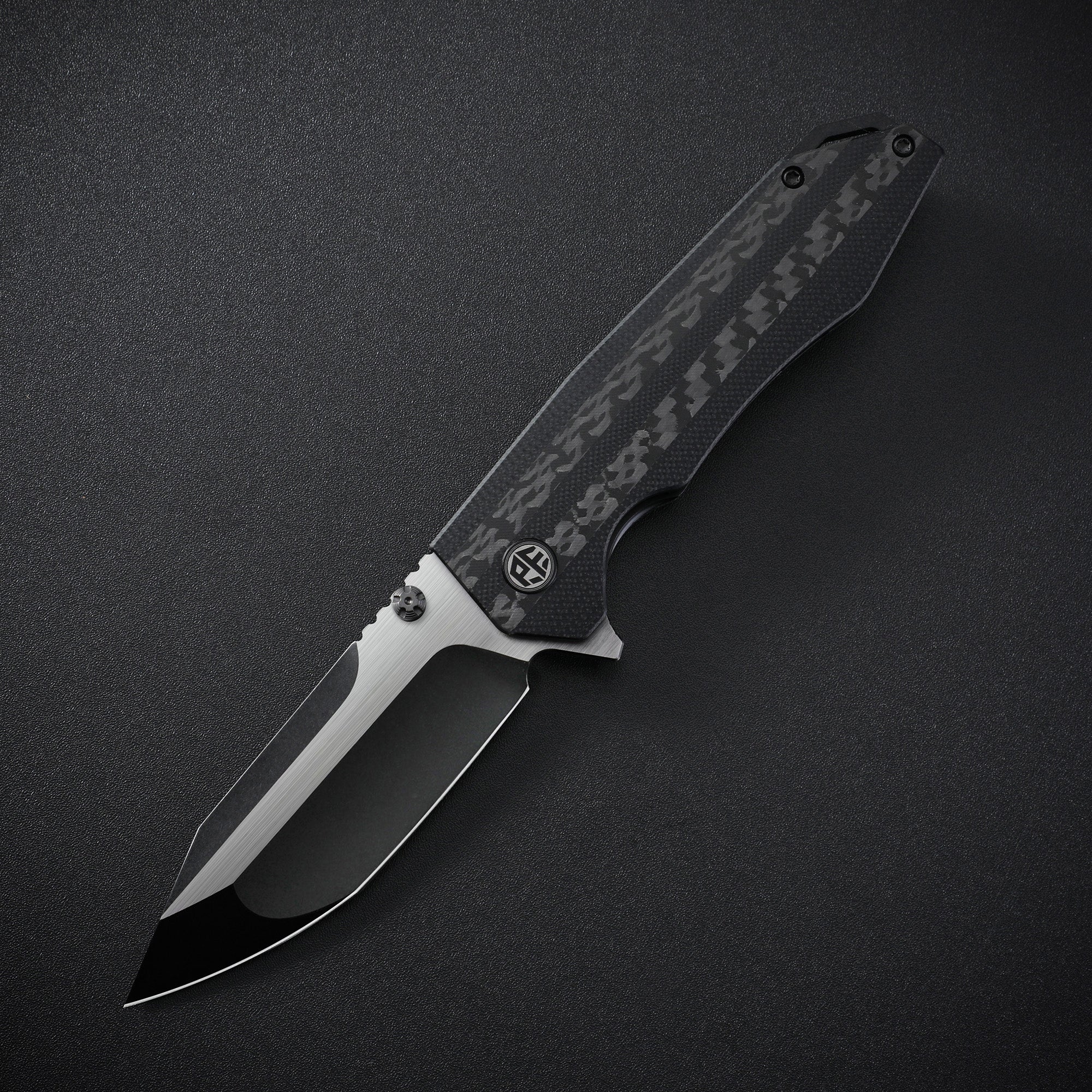 Petrified Fish PFP08 Mocado ,3.58" K110 Satin Blade, 160g G10 Handle Flipper Liner lock Folding knife