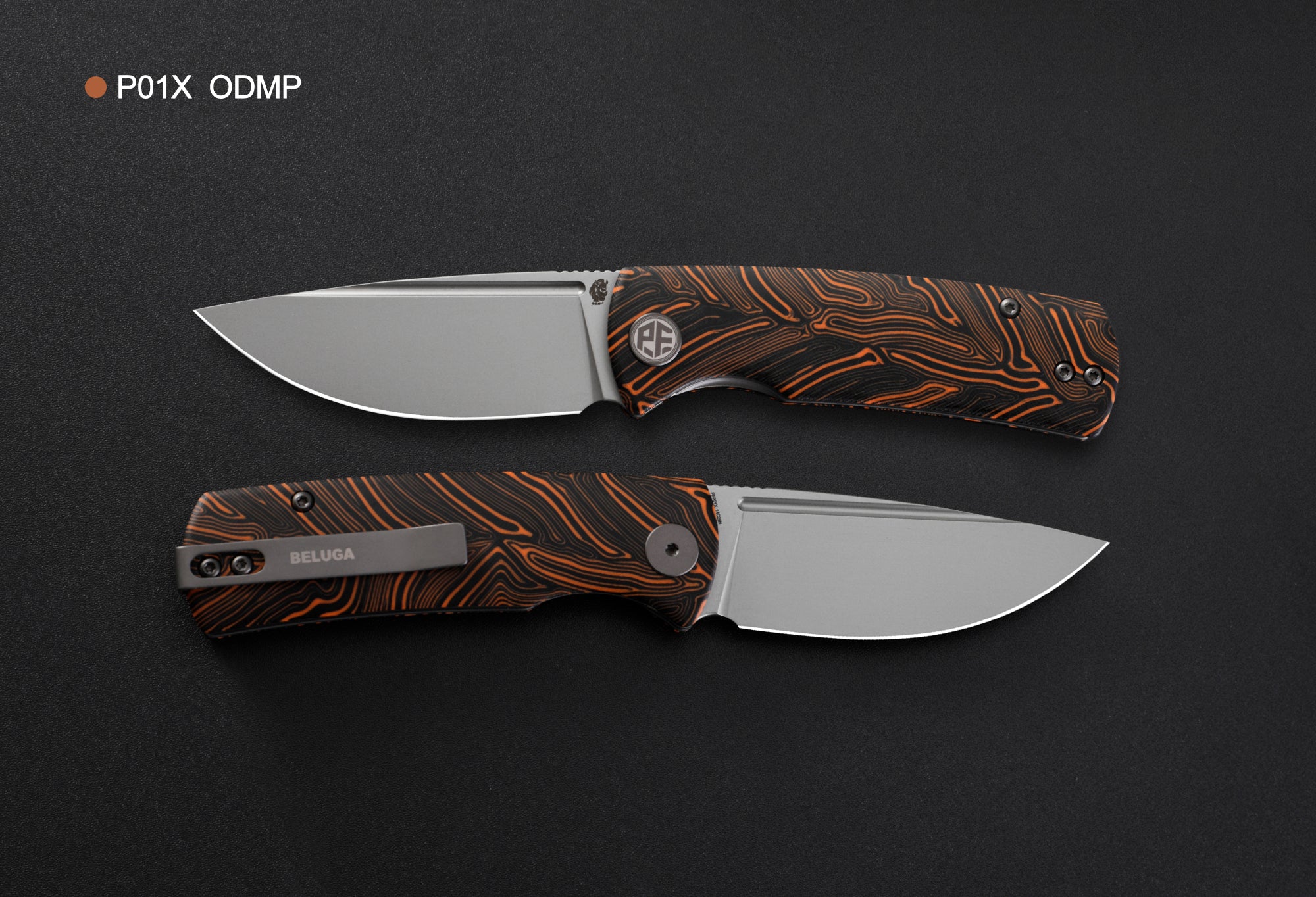 Petrified Fish PFP01X Beluga ,2.99" 14C28N Blade,95.6g G10/Carbon Fiber Handle Front Flipper Liner lock Folding knife